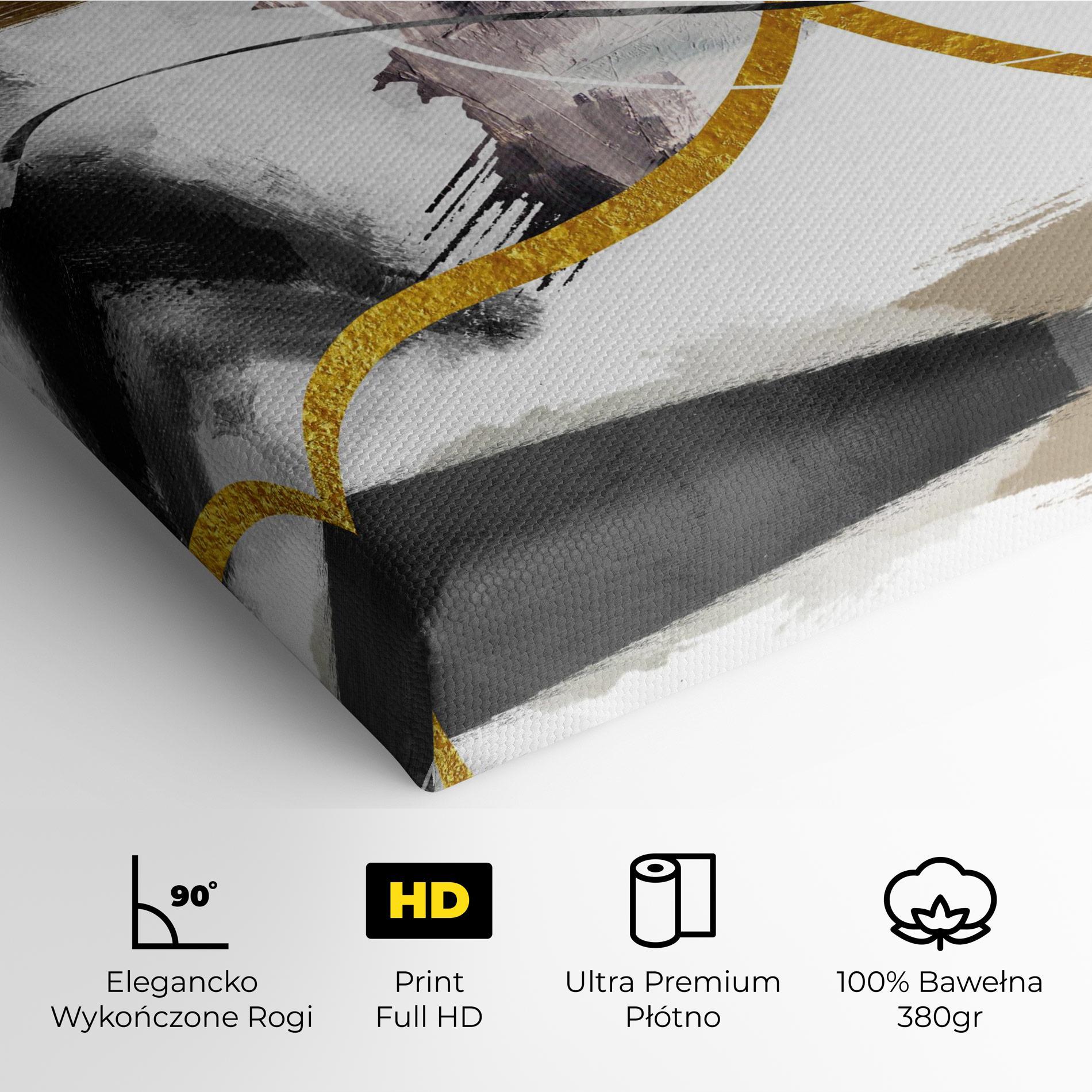 Obraz na Płótnie Chaotic Golden Painting mockup 4