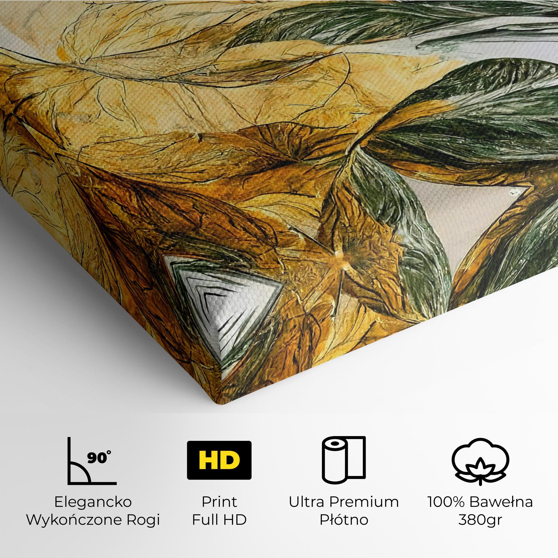 Obraz na Płótnie Gold And Green Leafes mockup 4