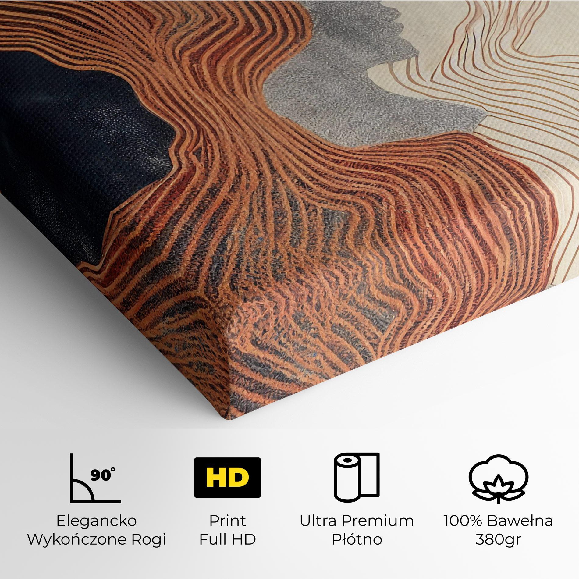 Obraz na Płótnie Orange Lines On Blue mockup 4