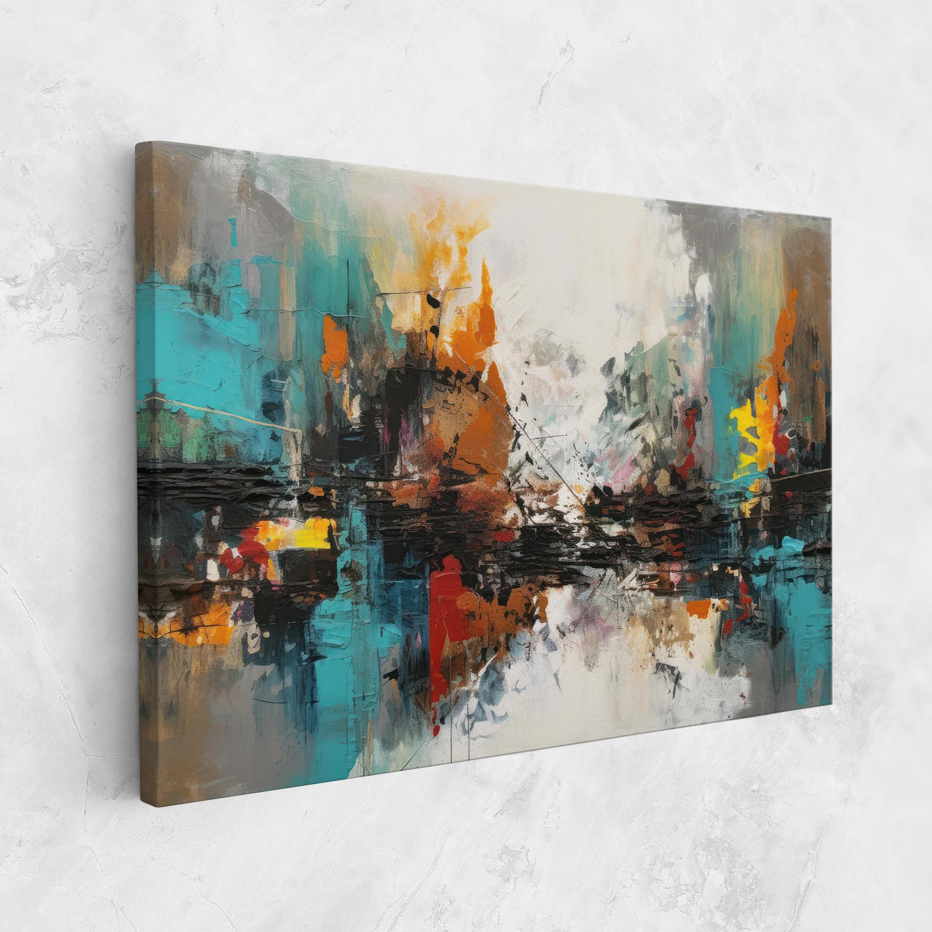 Obraz na Płótnie Abstract City Painting mockup 1