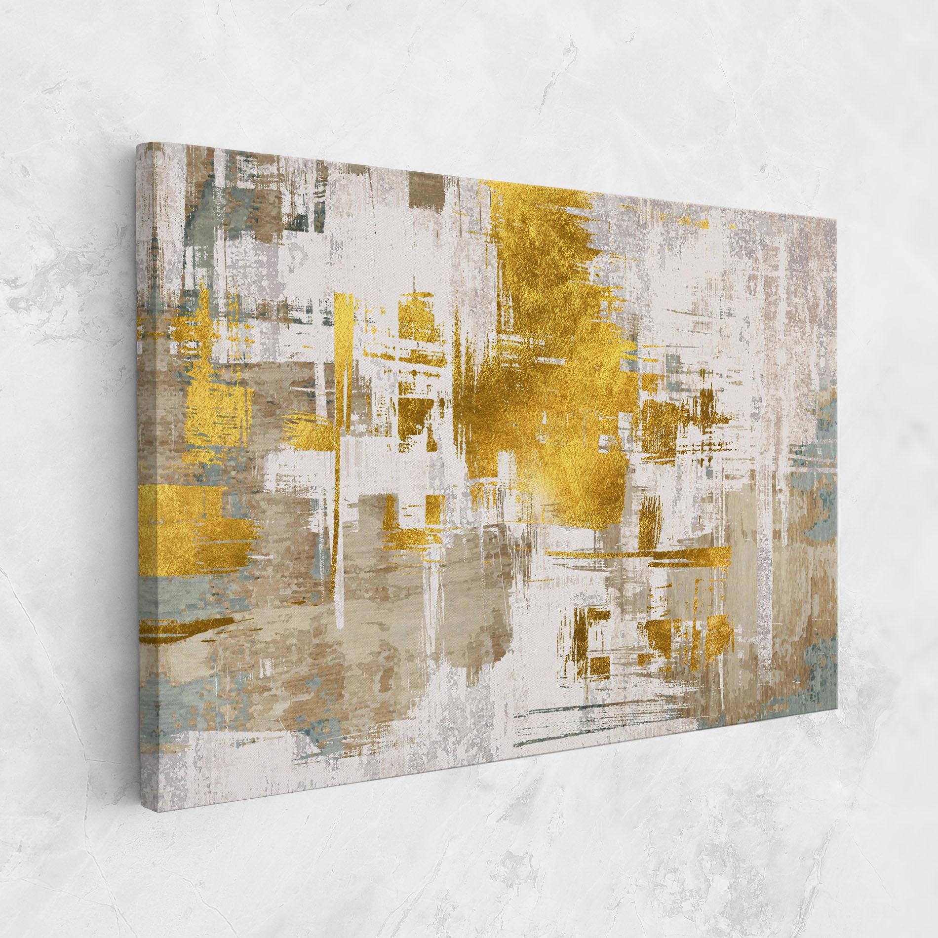 Obraz na Płótnie Gold And White Brush mockup 1