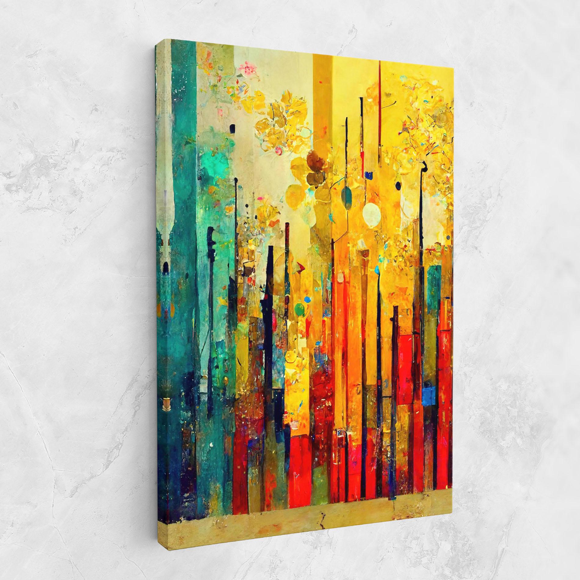 Obraz na Płótnie Black Lines On Yellow Light mockup 1