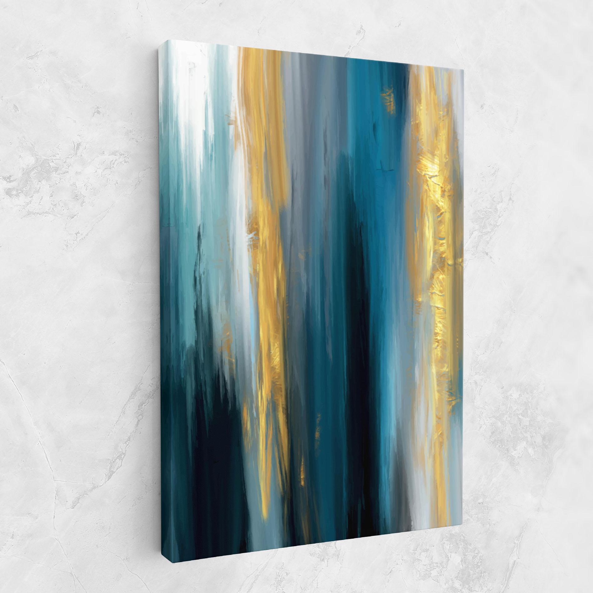 Obraz na Płótnie Golden Black Blue Art mockup 1