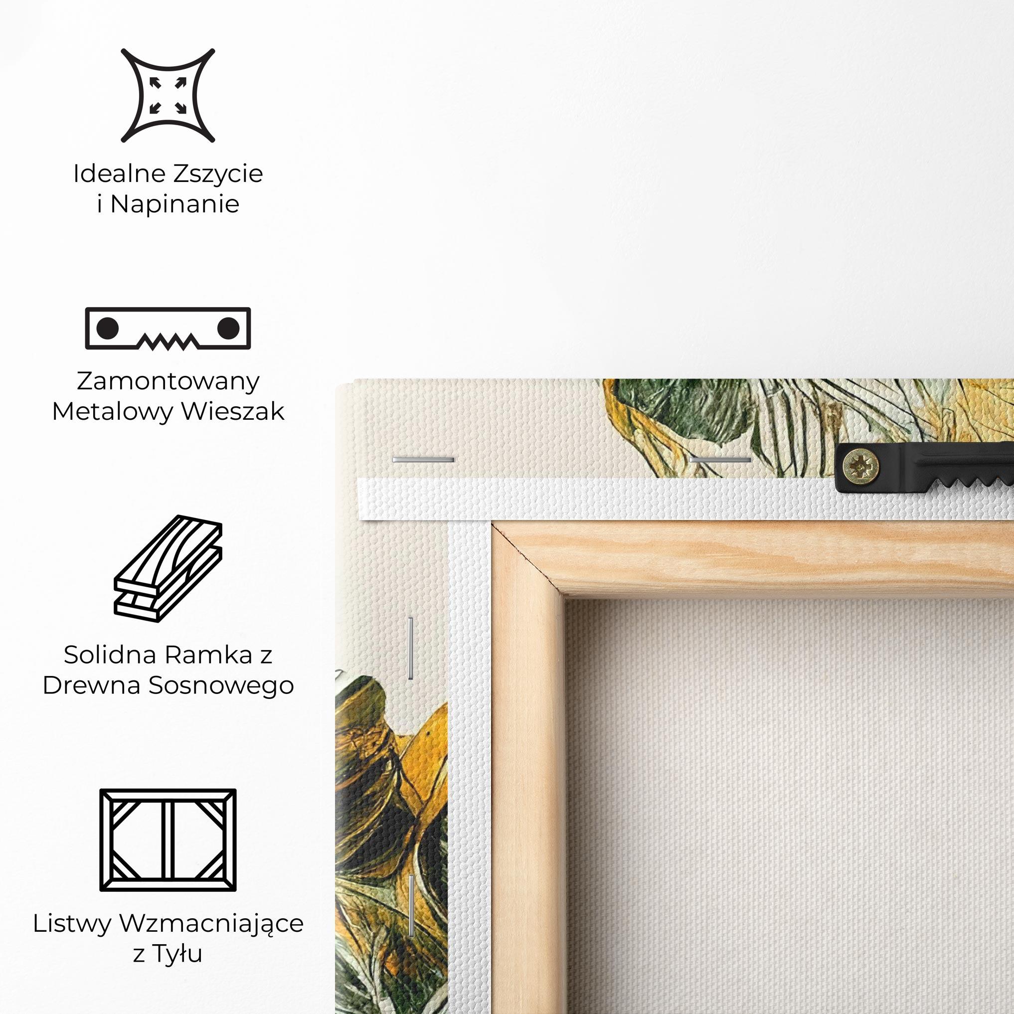 Obraz na Płótnie Gold And Green Leafes mockup 5