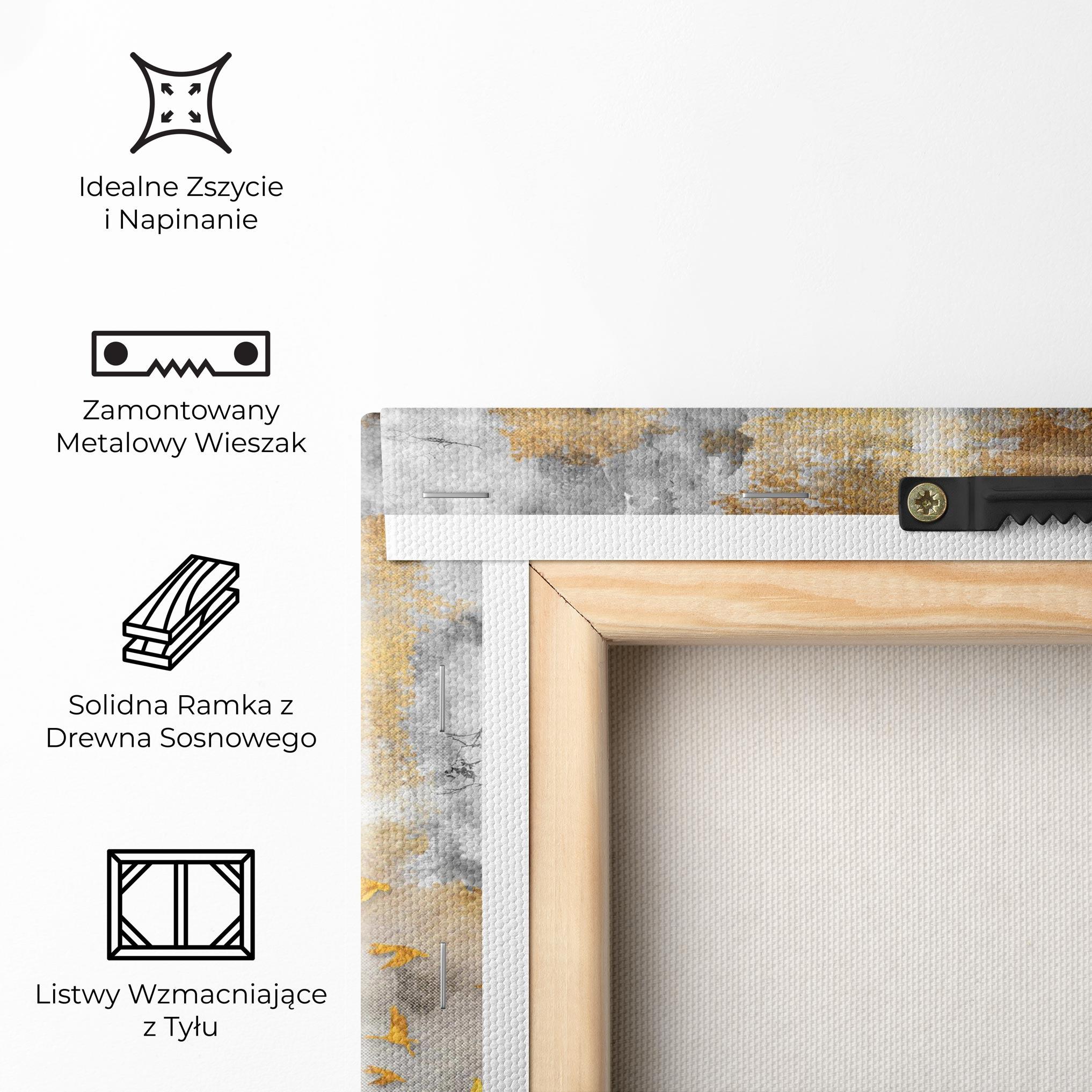 Obraz na Płótnie Gold Birds Flying mockup 5