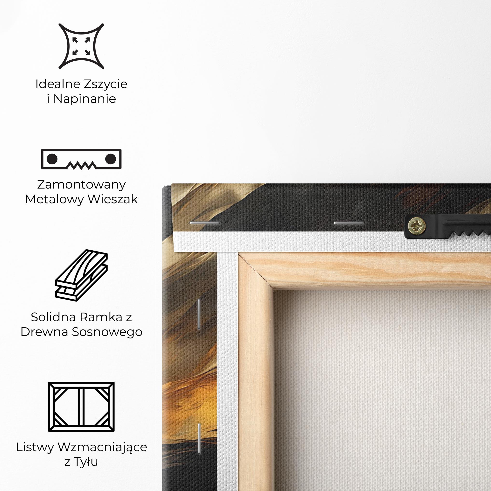 Obraz na Płótnie Golden Waves With Black mockup 5