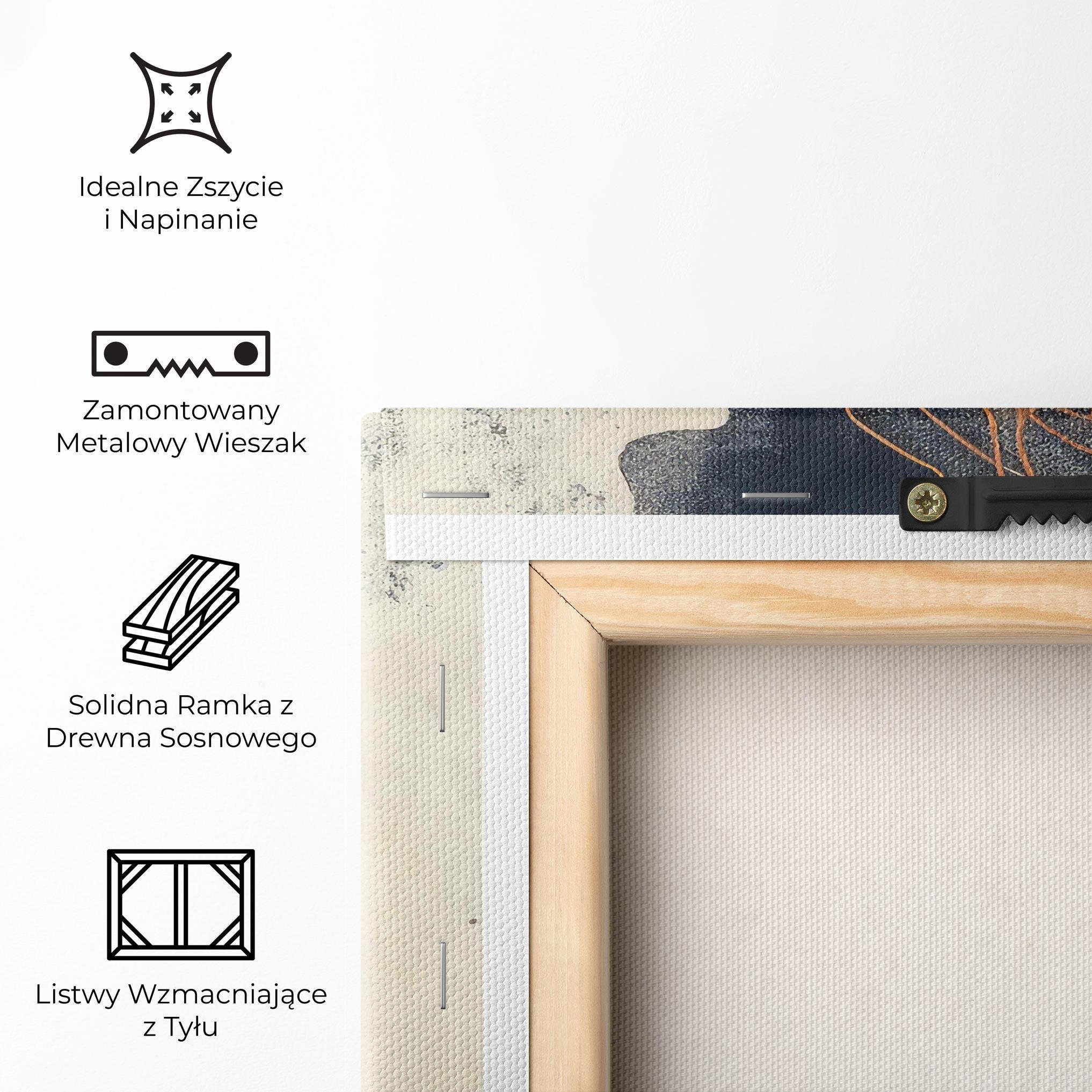 Obraz na Płótnie Orange Lines On Blue mockup 5