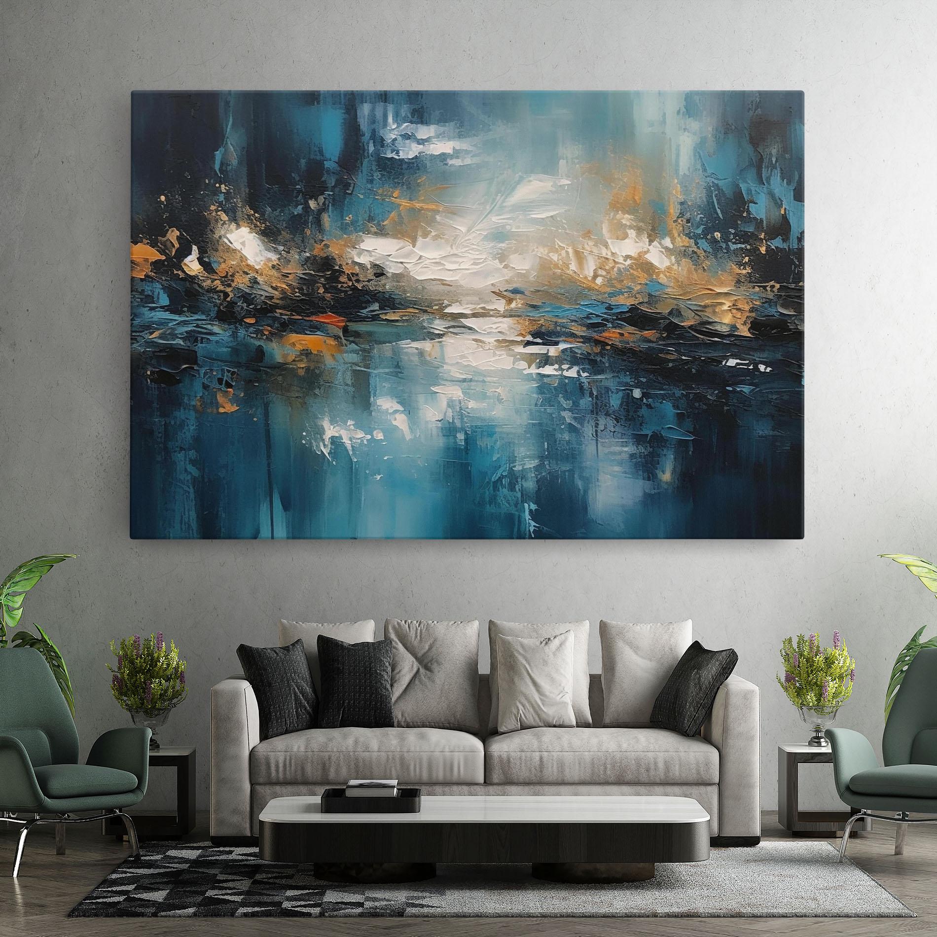 Obraz na Płótnie Abstract Blue Art mockup 7