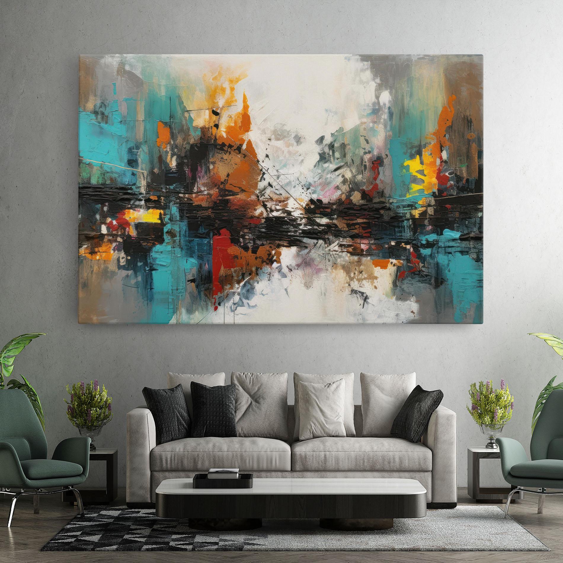 Obraz na Płótnie Abstract City Painting mockup 7