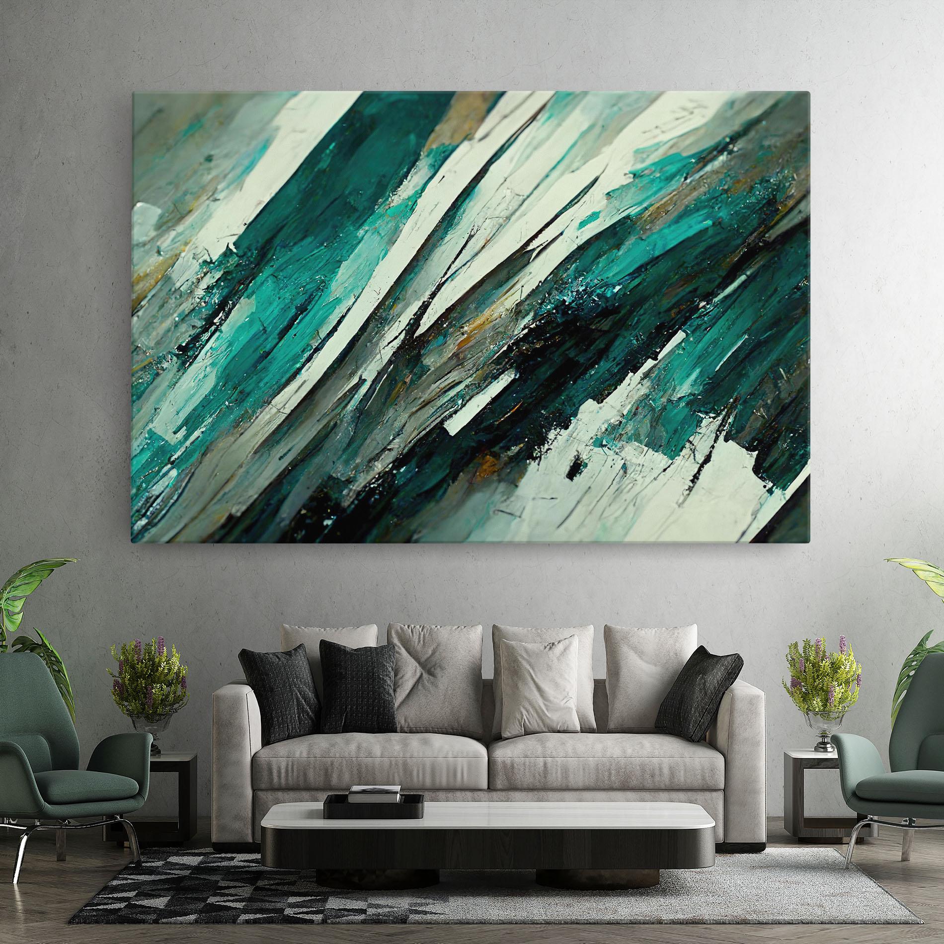 Obraz na Płótnie Abstract Green Artwork mockup 7