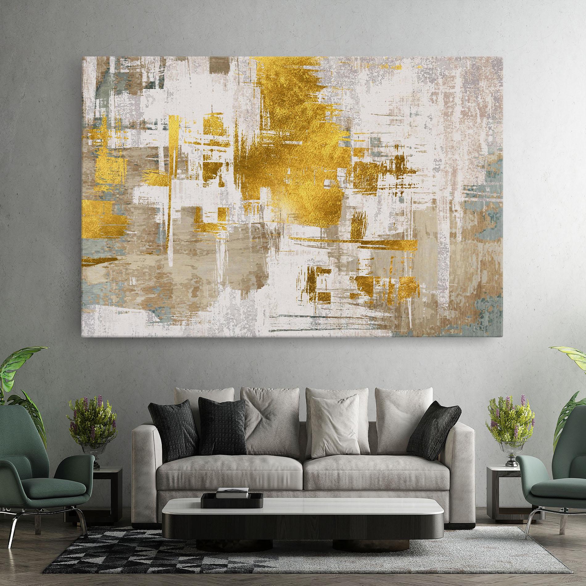 Obraz na Płótnie Gold And White Brush mockup 7