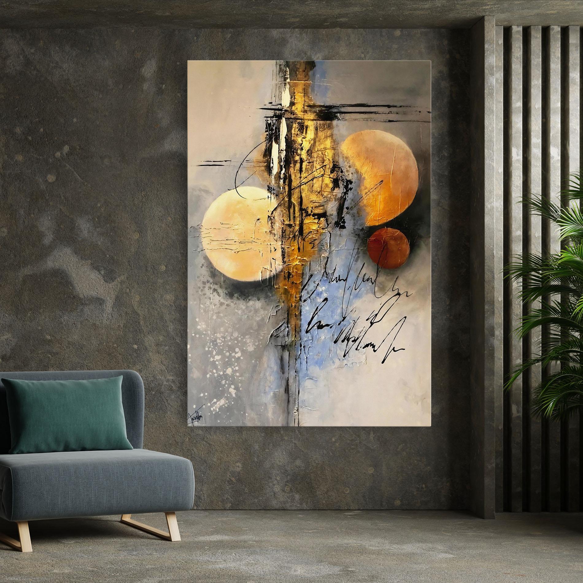 Obraz na Płótnie Abstract Moons mockup 7