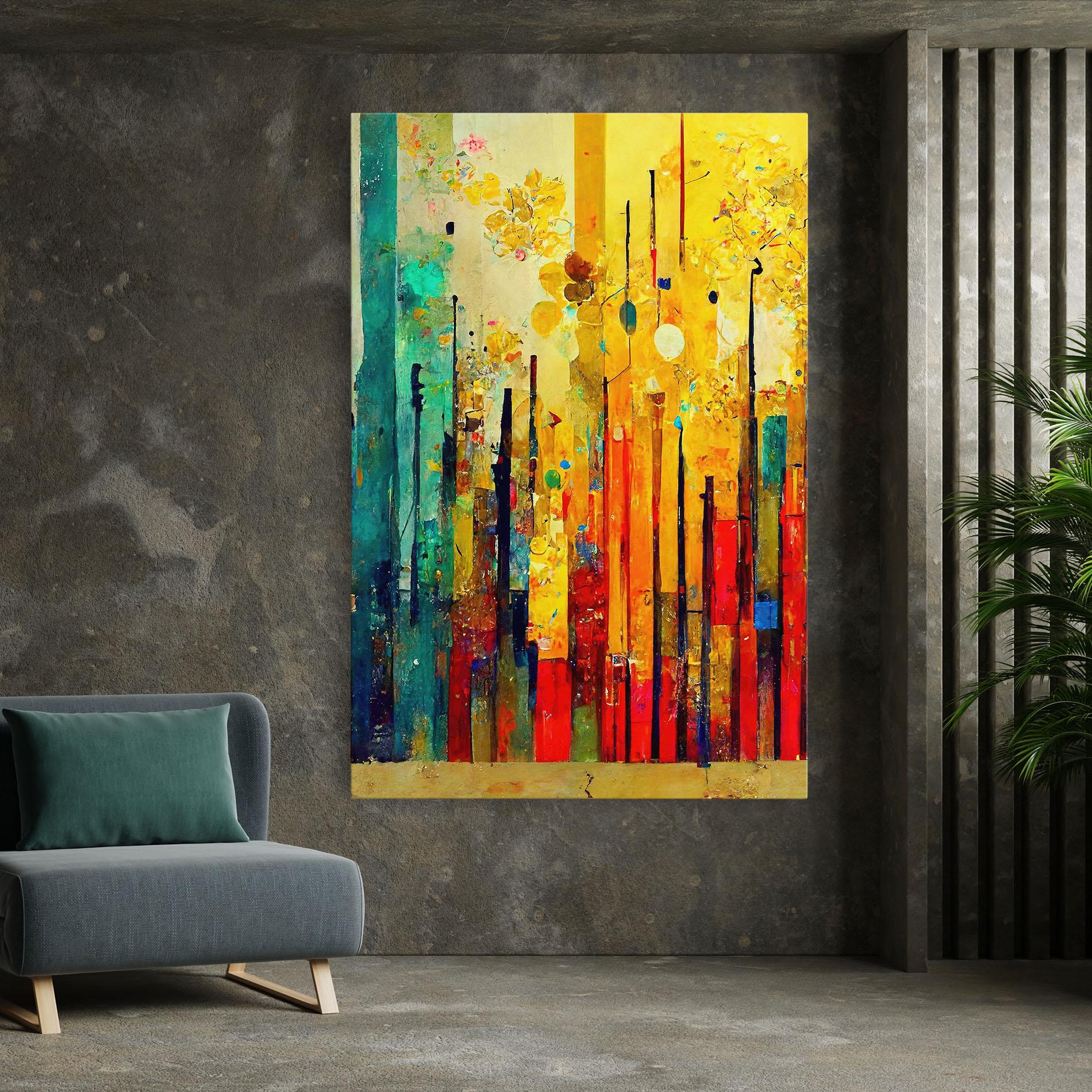 Obraz na Płótnie Black Lines On Yellow Light mockup 7