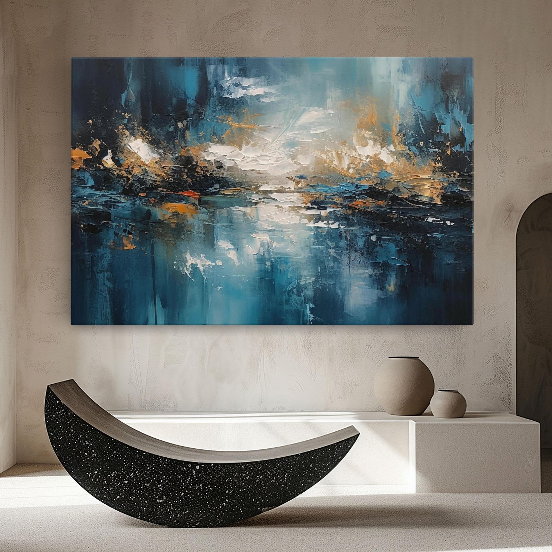 Obraz na Płótnie Abstract Blue Art mockup 8