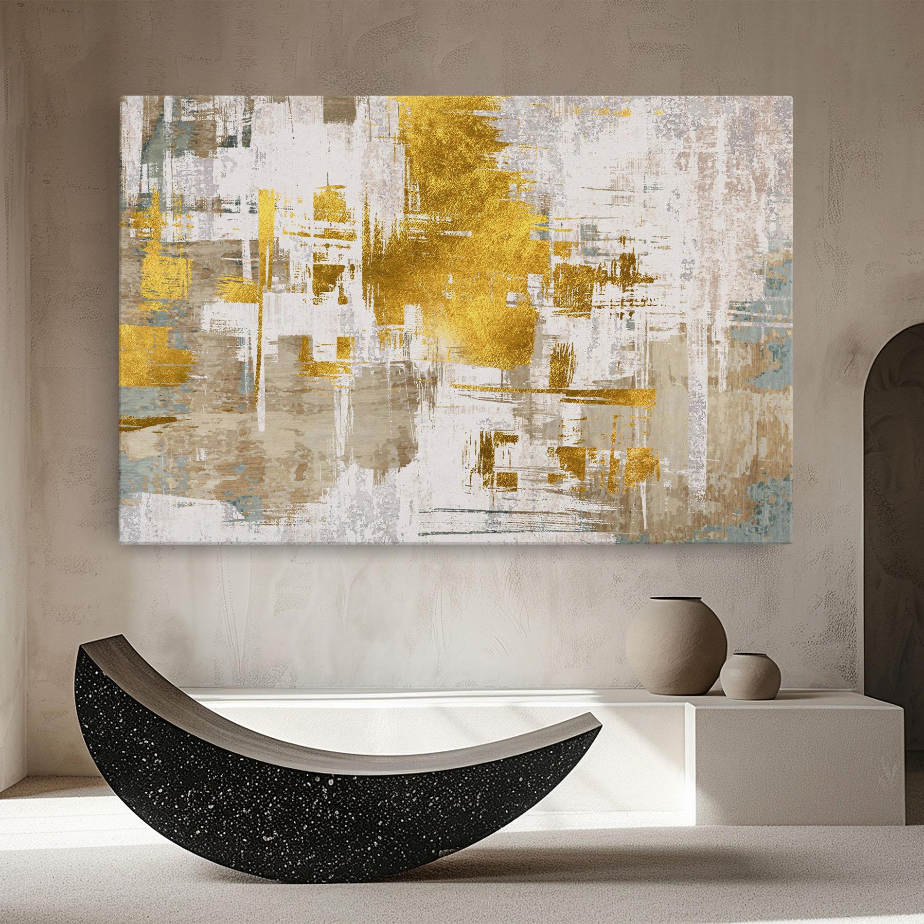 Obraz na Płótnie Gold And White Brush mockup 8