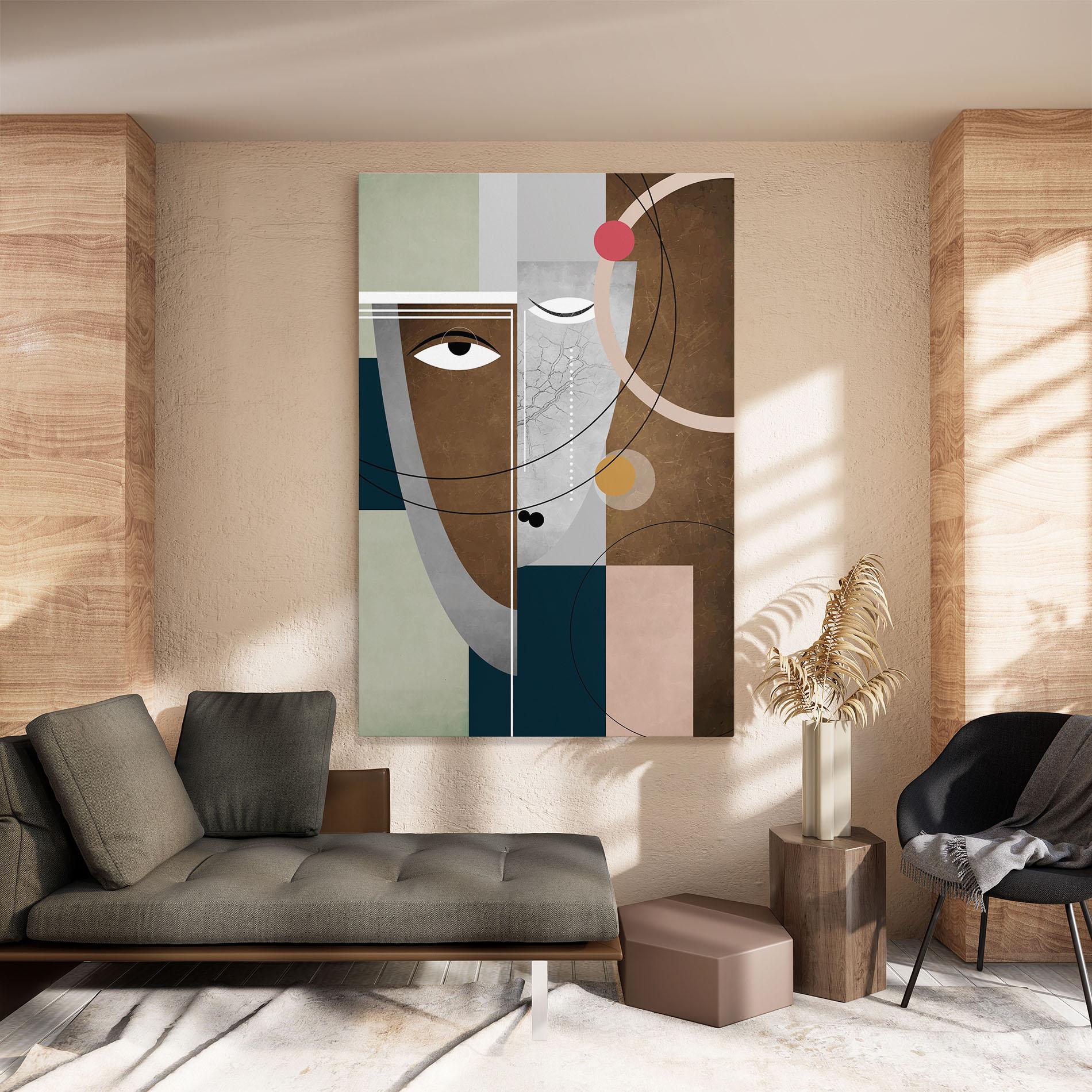 Obraz na Płótnie Abstract Brown Face mockup 8