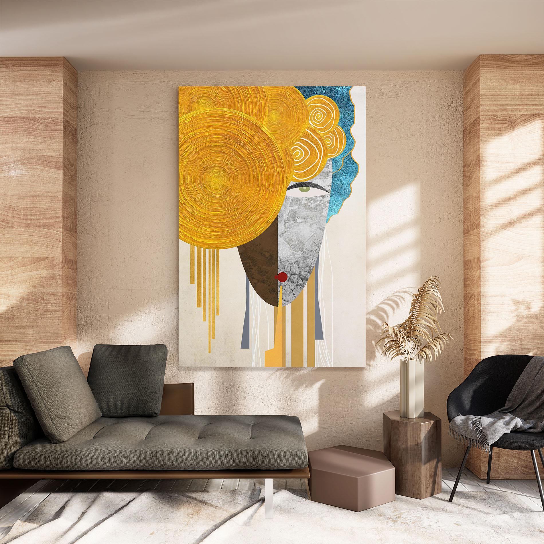 Obraz na Płótnie Abstract Grey Face 1 mockup 8