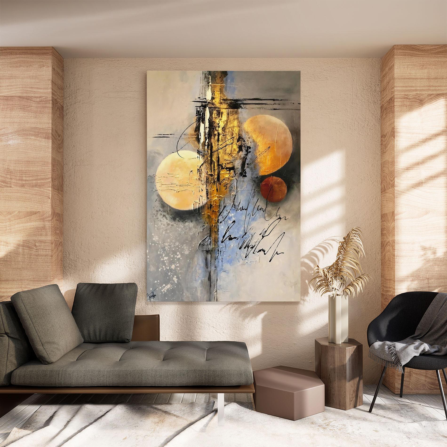 Obraz na Płótnie Abstract Moons mockup 8