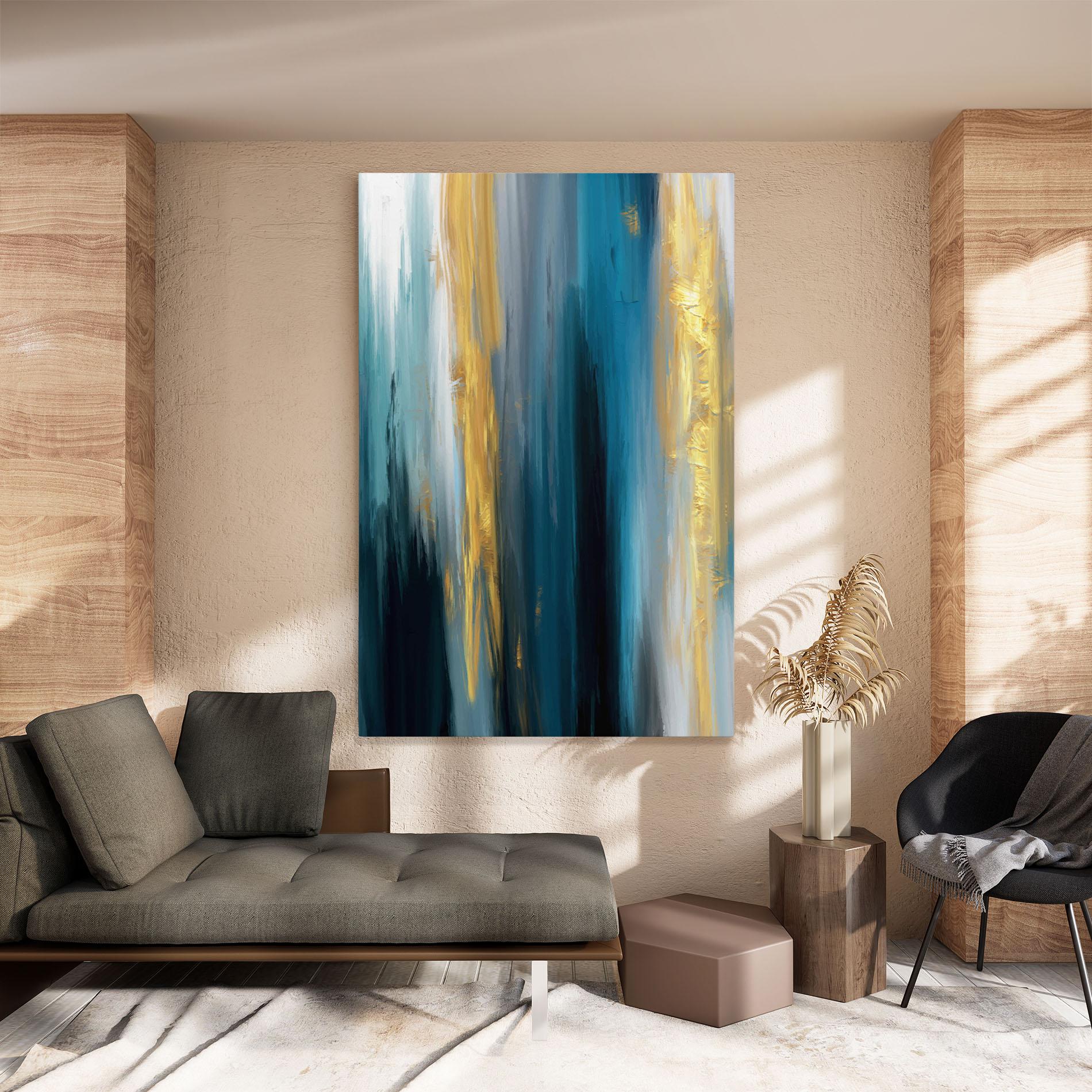 Obraz na Płótnie Golden Black Blue Art mockup 8