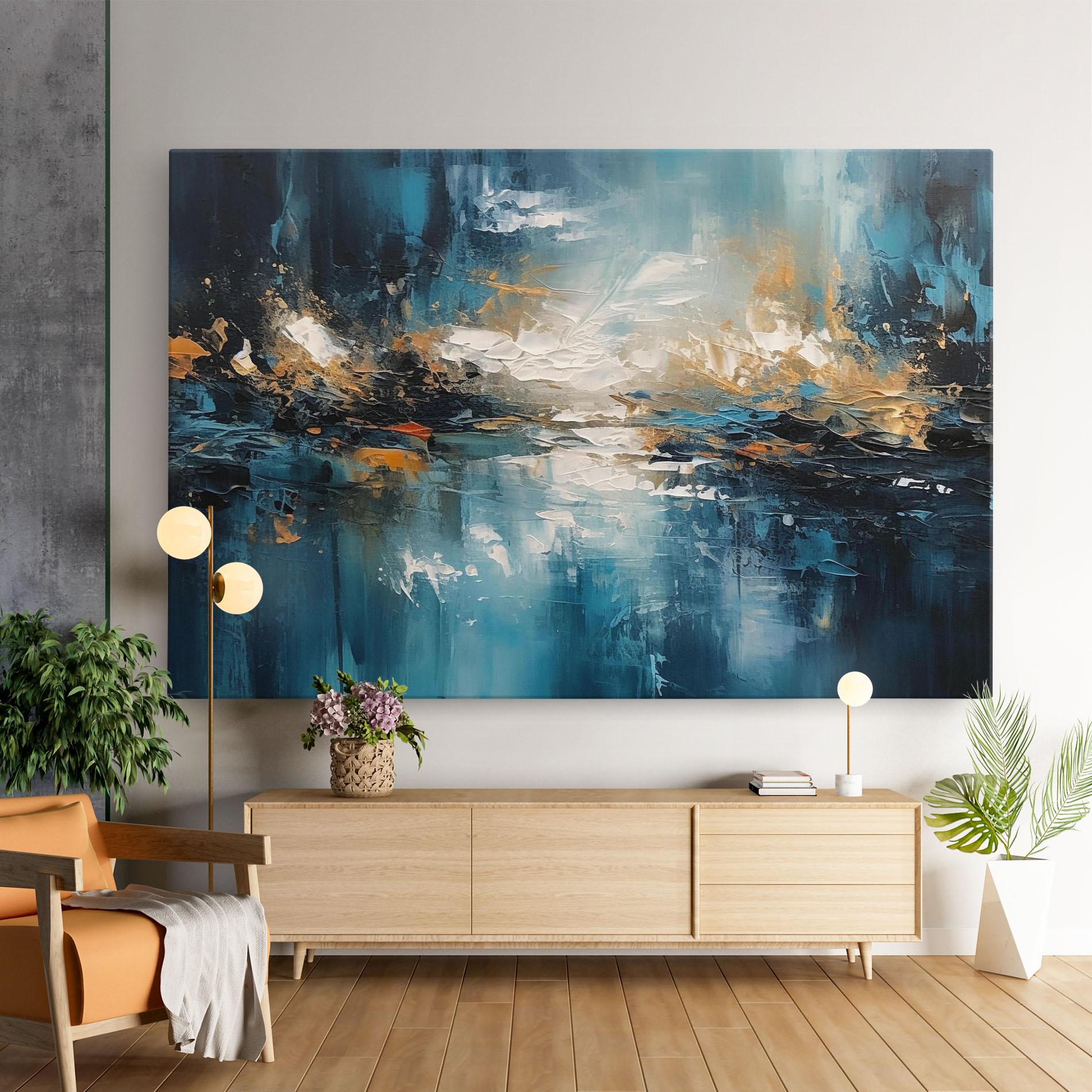 Obraz na Płótnie Abstract Blue Art mockup 9