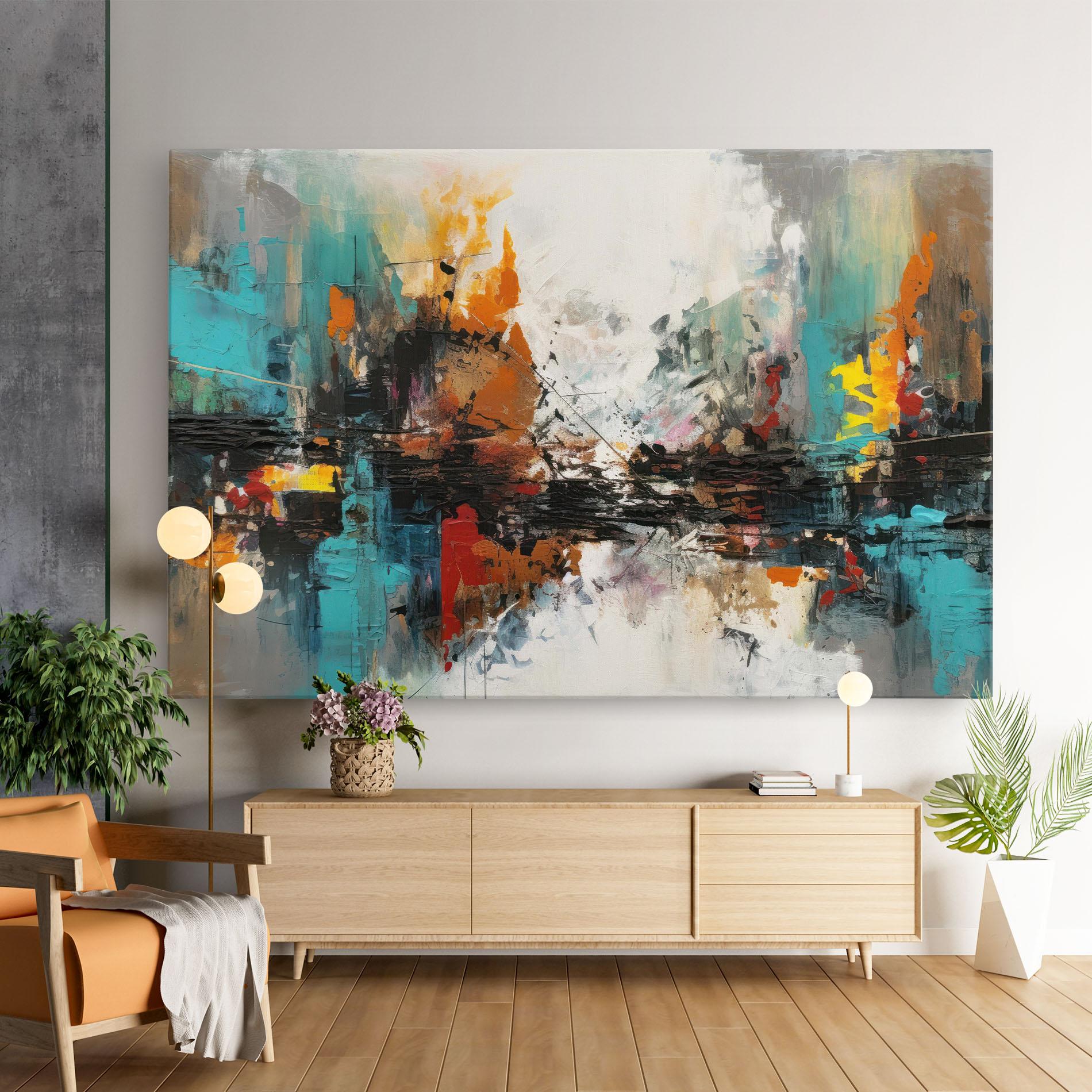 Obraz na Płótnie Abstract City Painting mockup 9