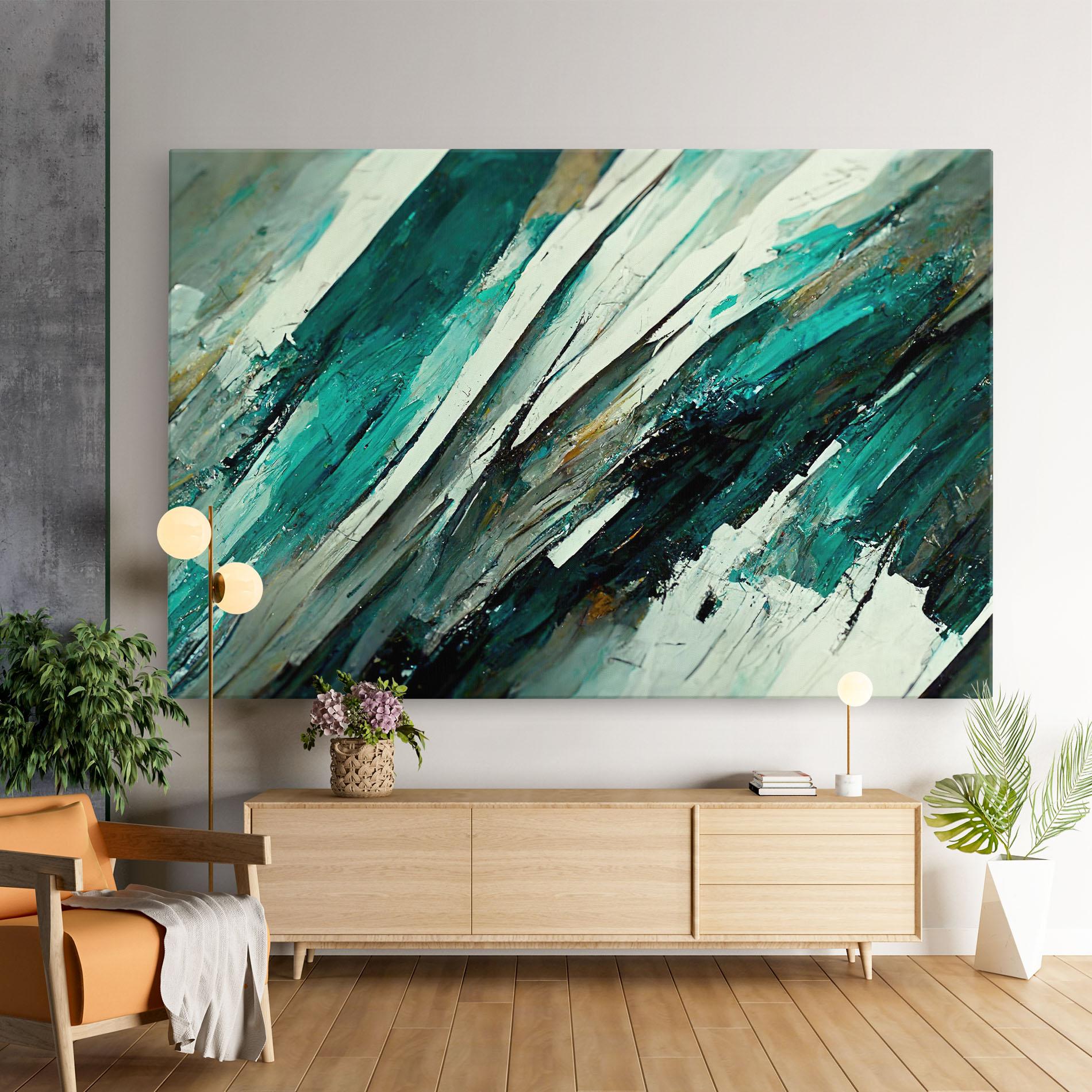 Obraz na Płótnie Abstract Green Artwork mockup 9