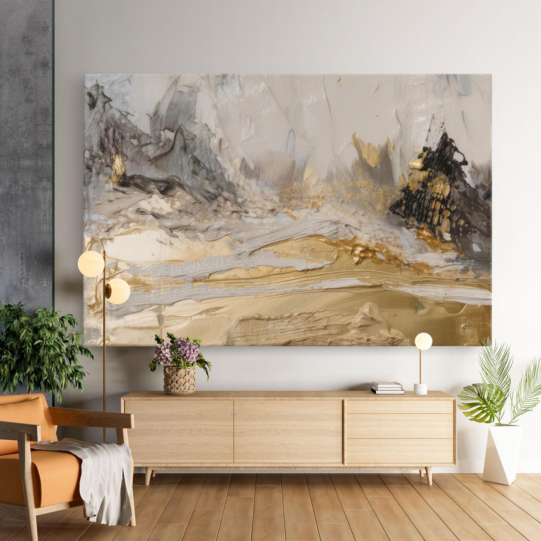 Obraz na Płótnie Abstract White Waves mockup 9