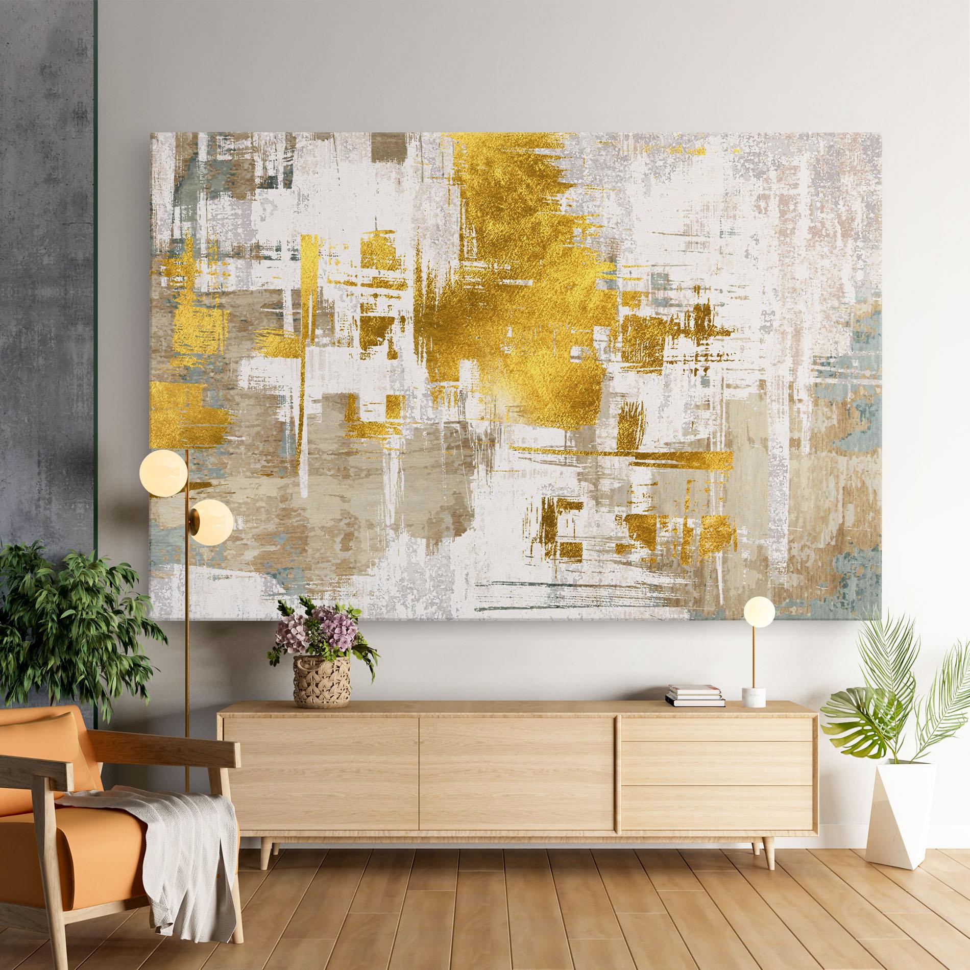 Obraz na Płótnie Gold And White Brush mockup 9