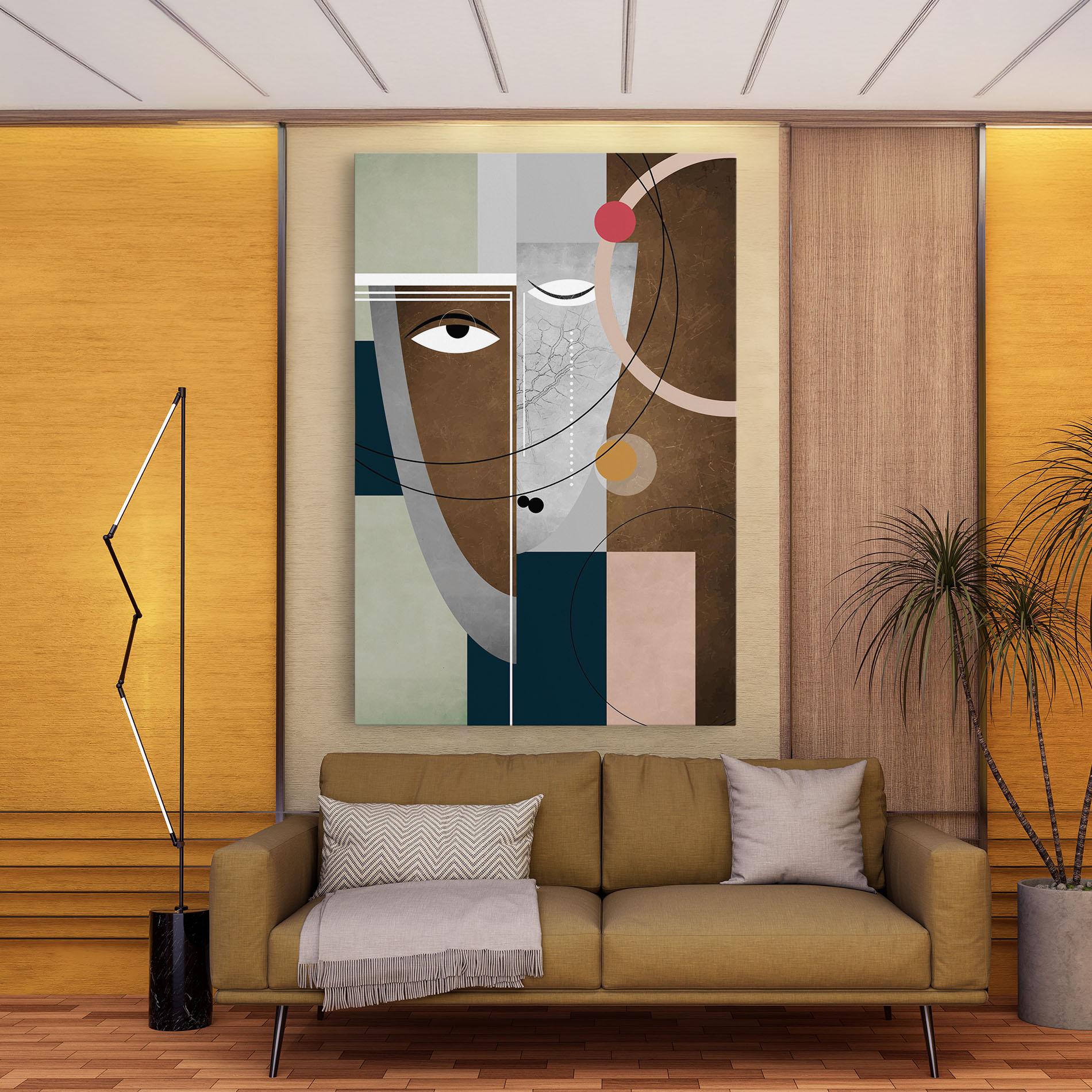 Obraz na Płótnie Abstract Brown Face mockup 9