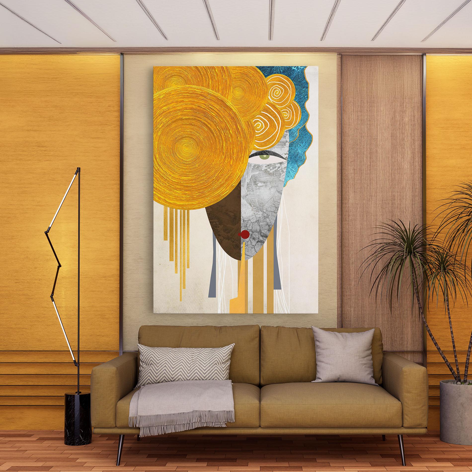 Obraz na Płótnie Abstract Grey Face 1 mockup 9