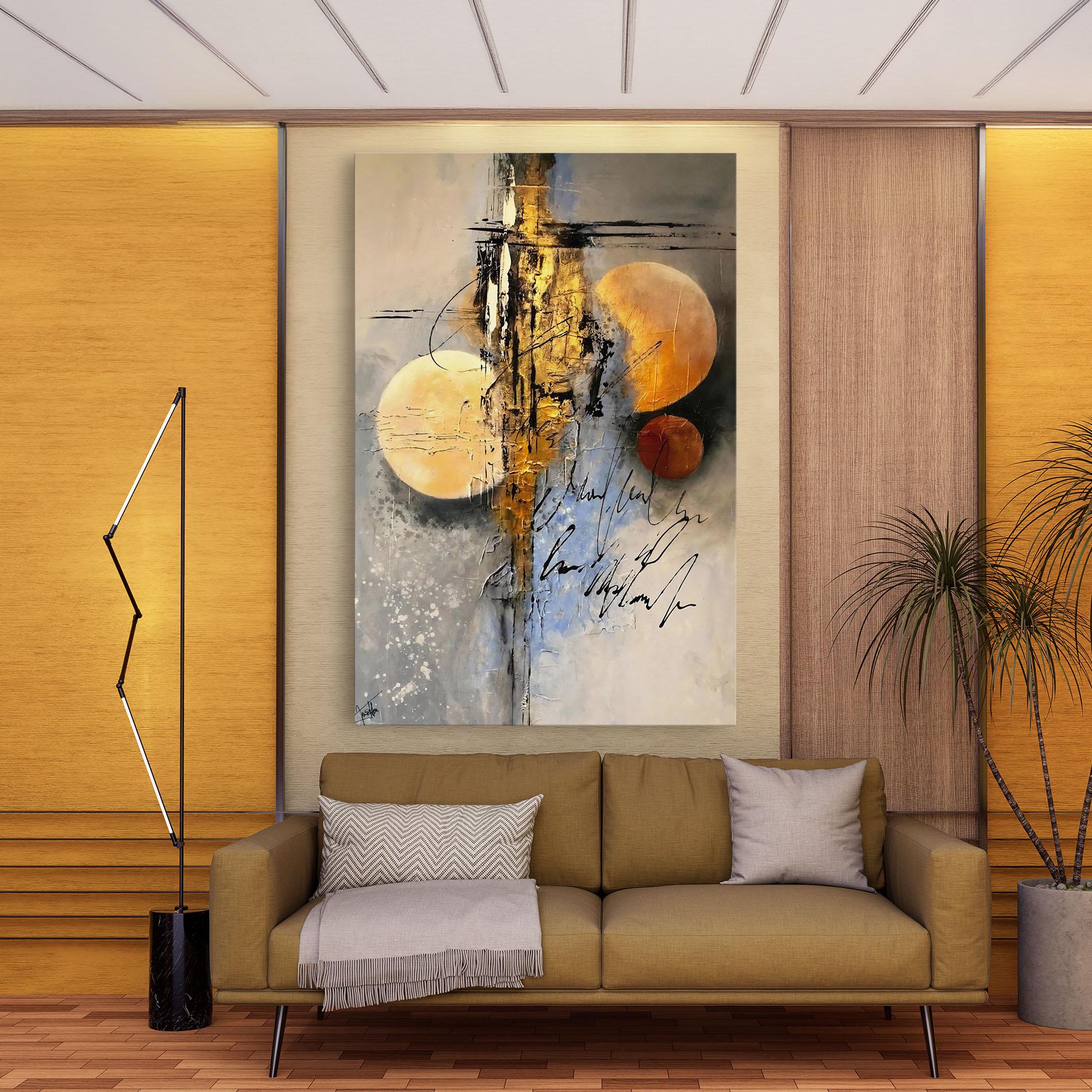 Obraz na Płótnie Abstract Moons mockup 9