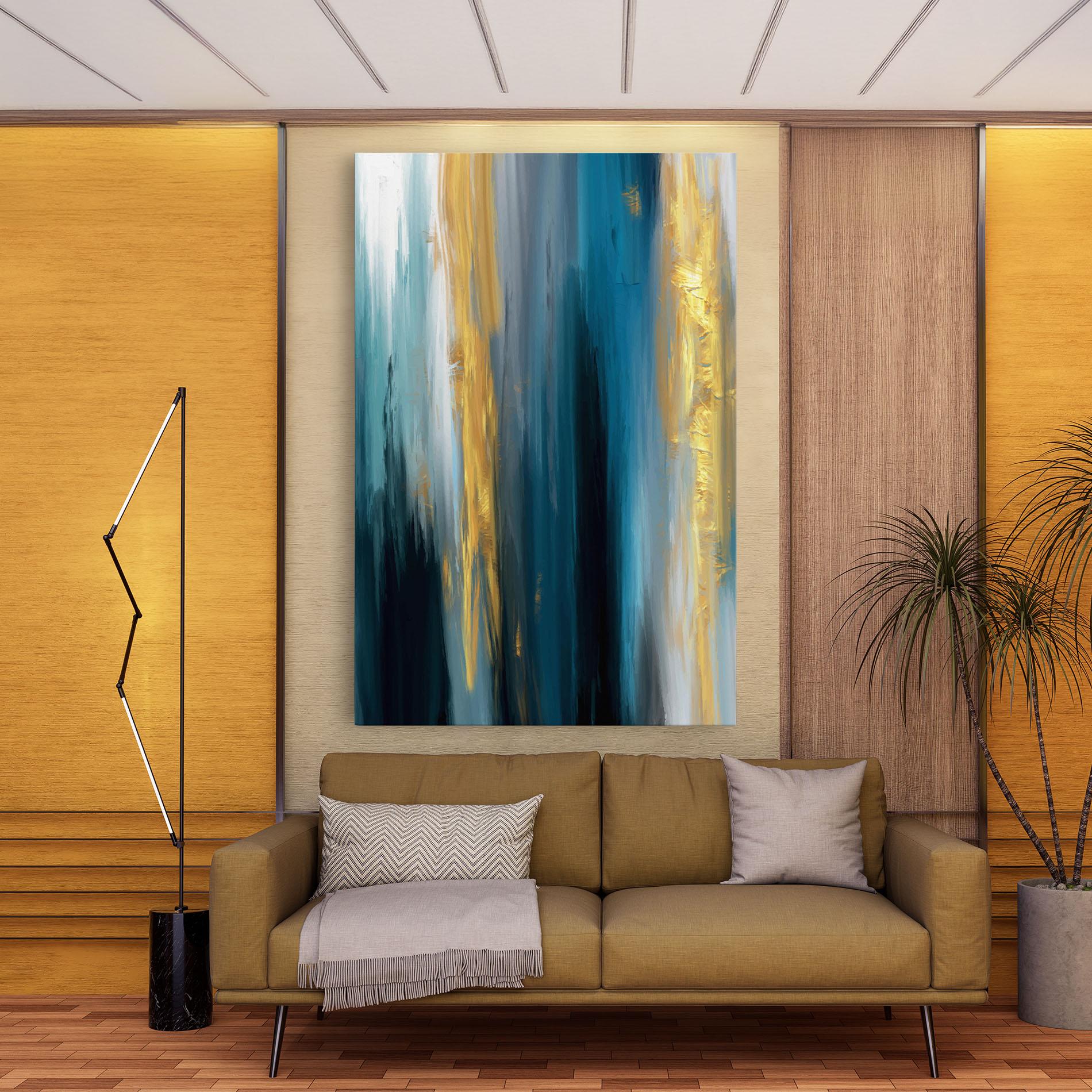 Obraz na Płótnie Golden Black Blue Art mockup 9