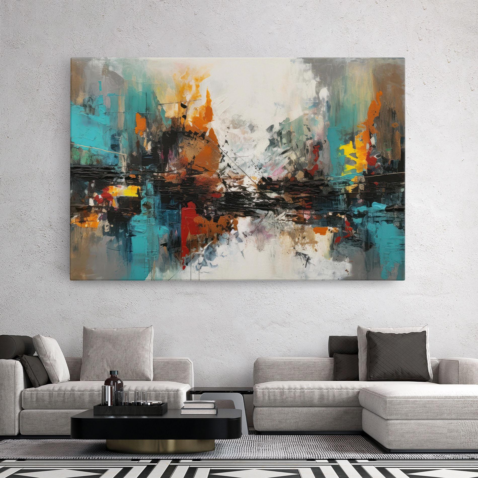 Obraz na Płótnie Abstract City Painting mockup 2