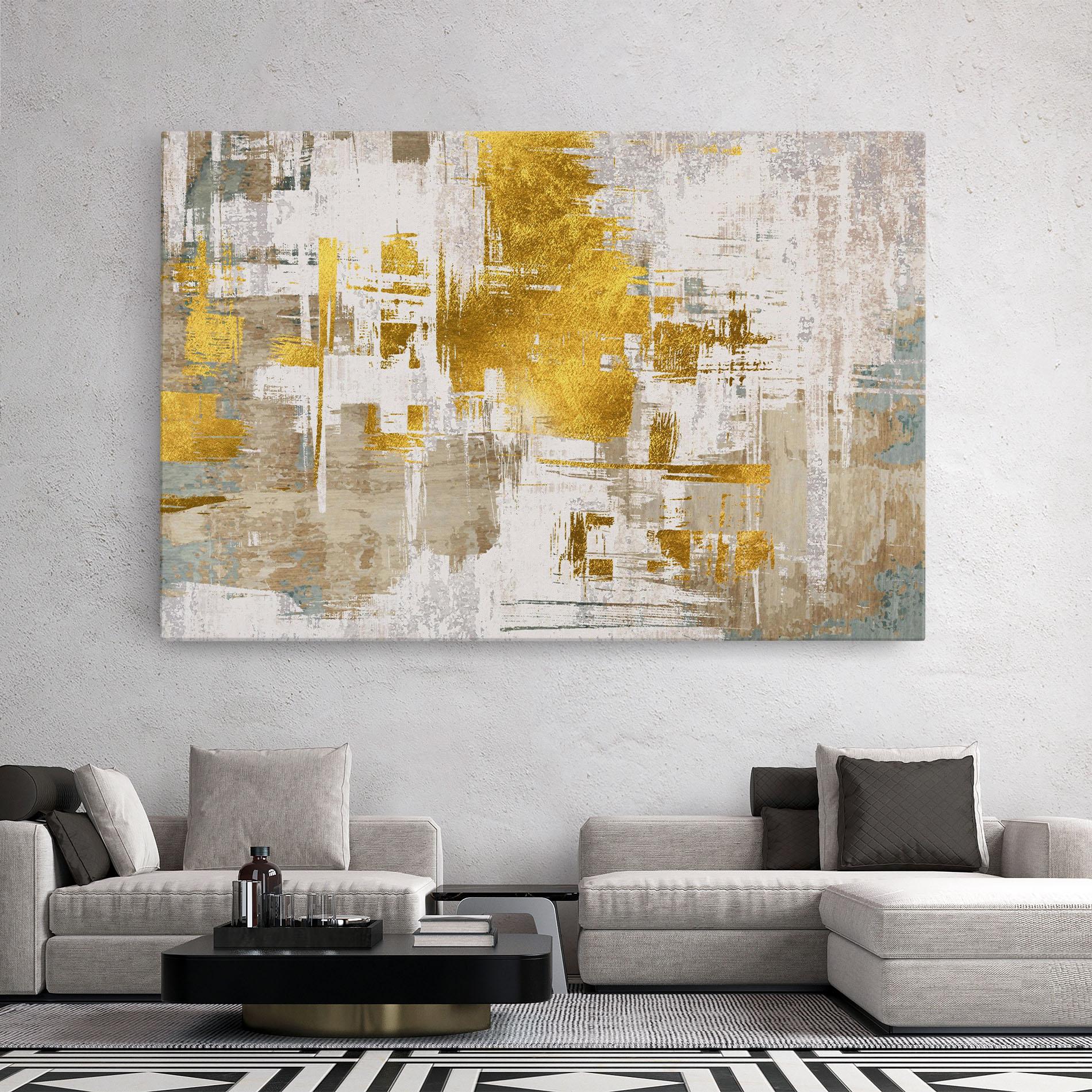 Obraz na Płótnie Gold And White Brush mockup 2