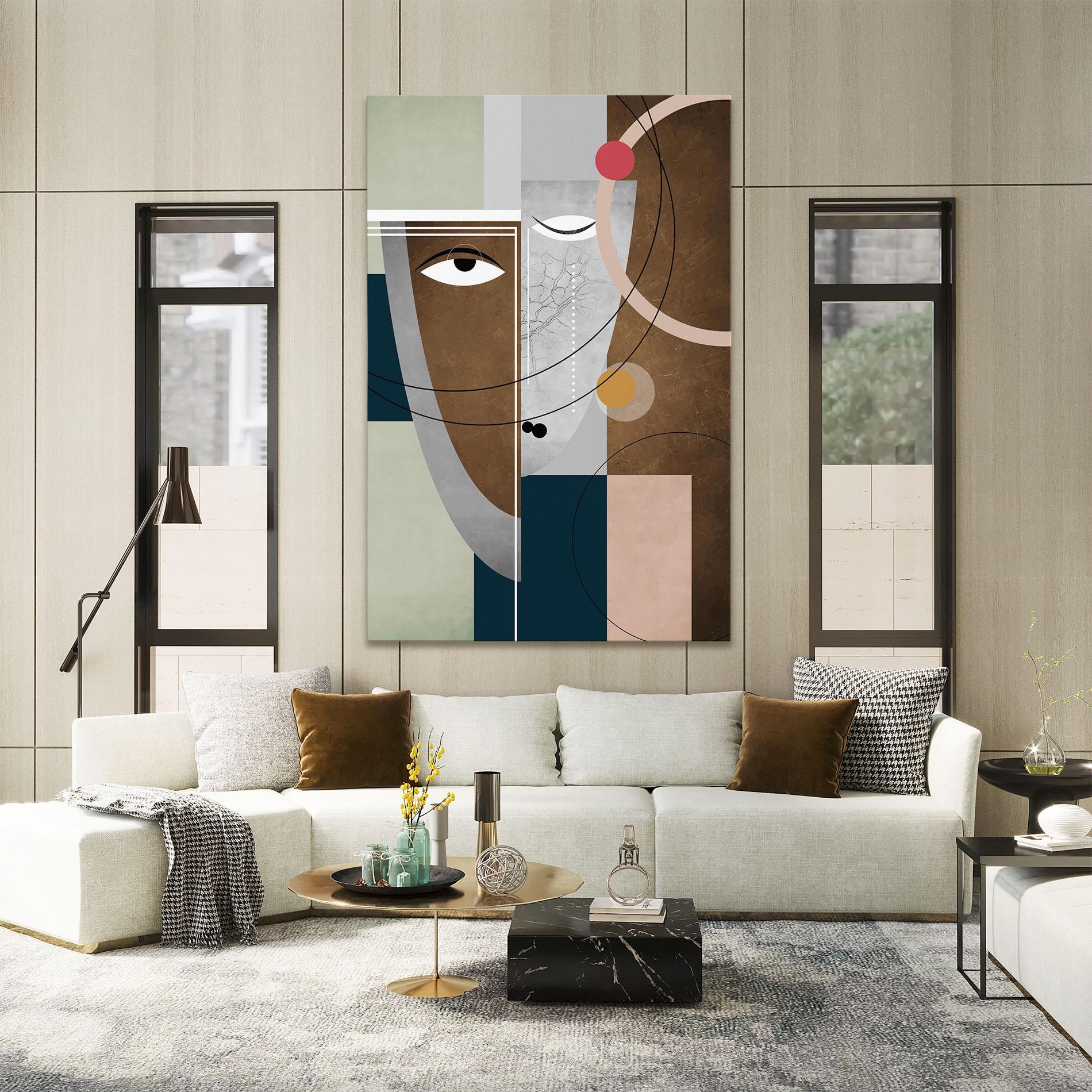 Obraz na Płótnie Abstract Brown Face mockup 2