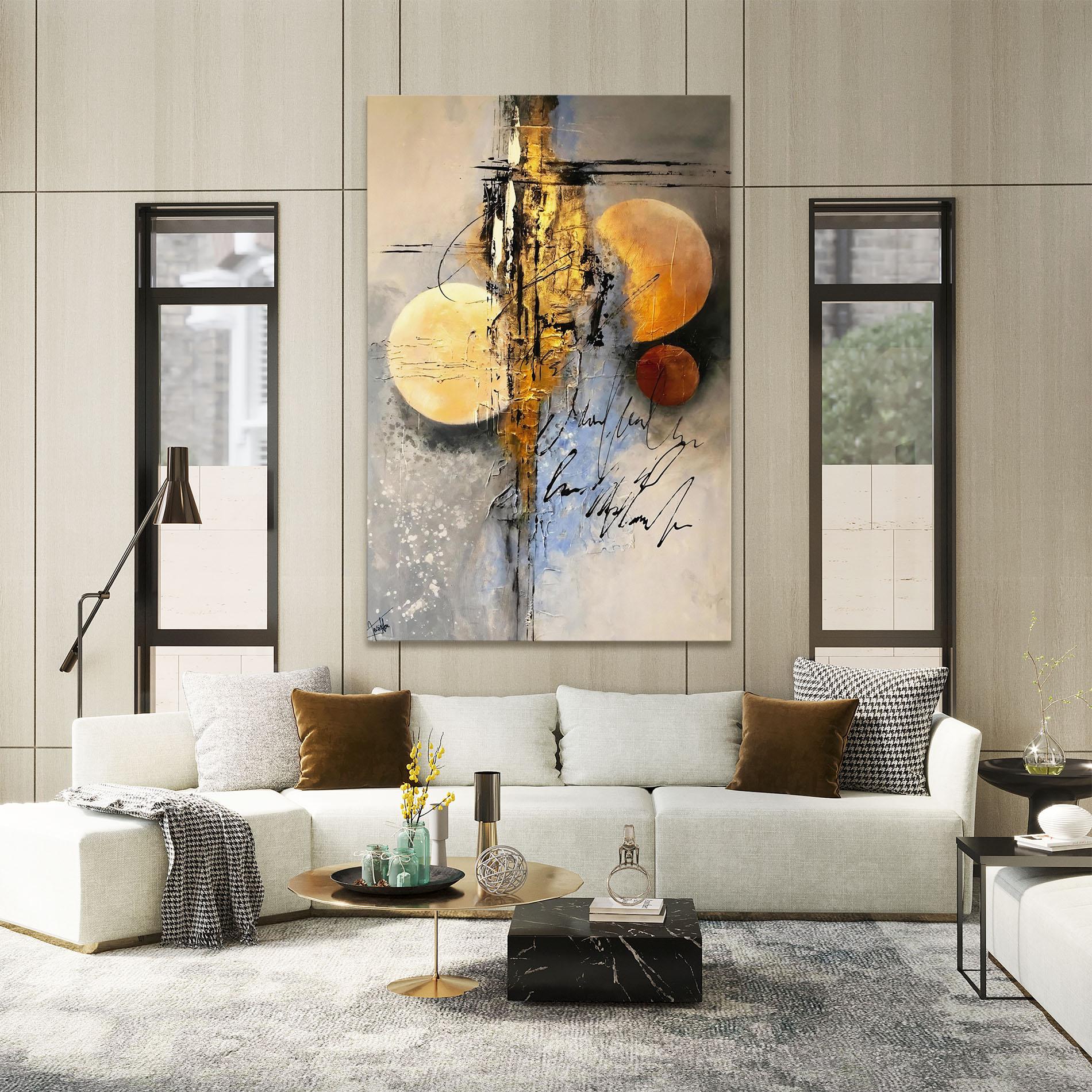 Obraz na Płótnie Abstract Moons mockup 2