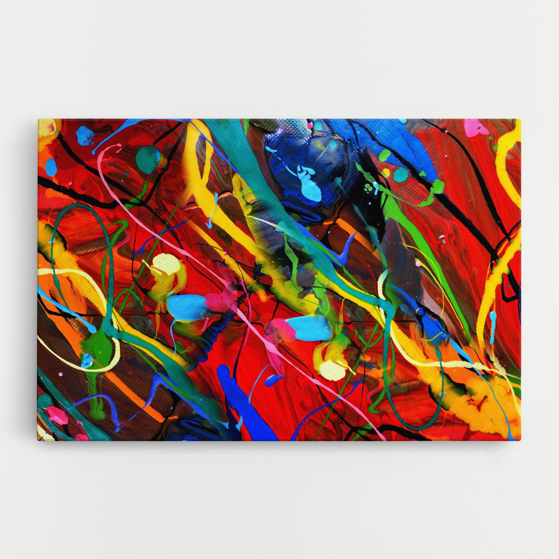 Obraz na Płótnie Hand Draw Red Painting mockup 0