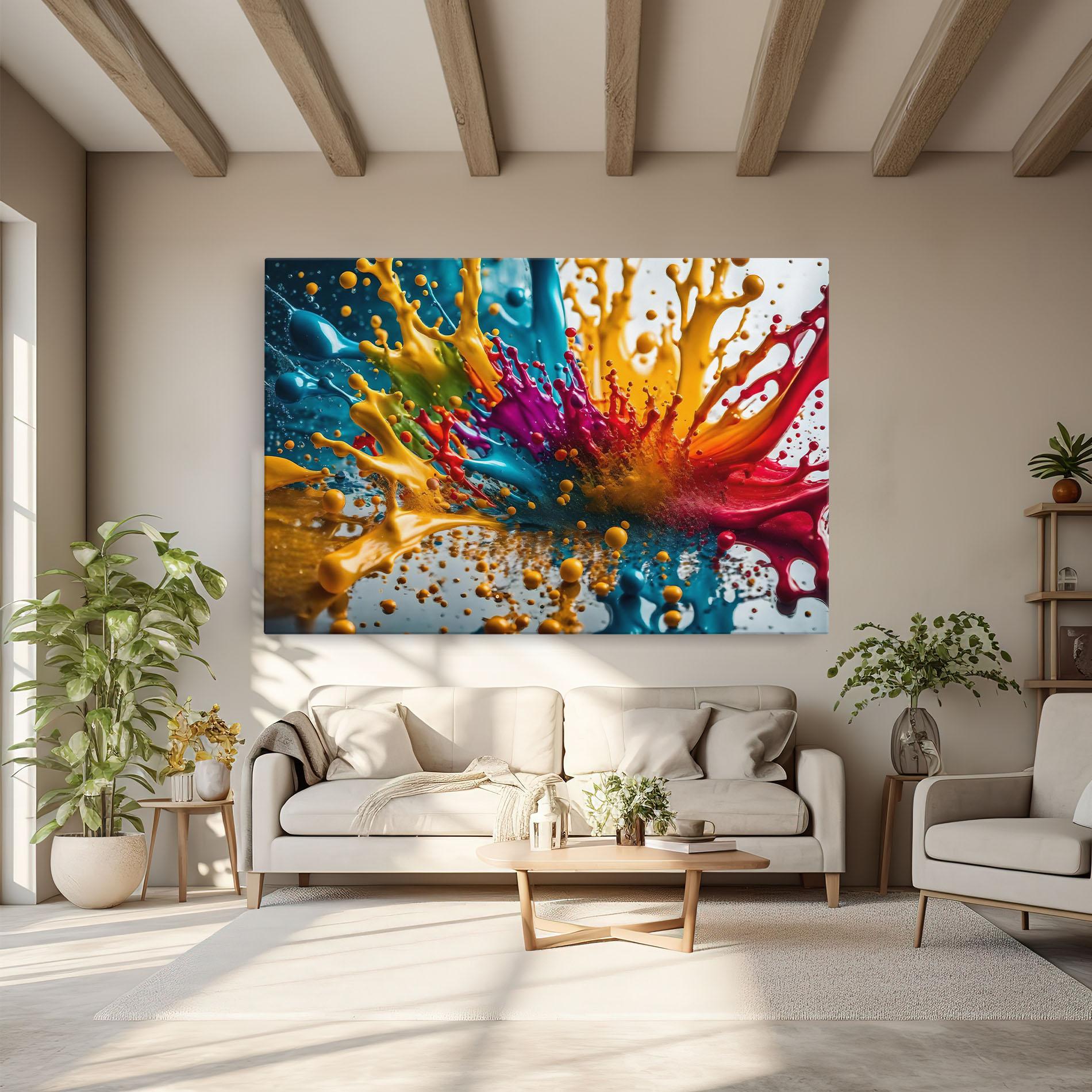 Obraz na Płótnie Colorful Water Splash mockup 6