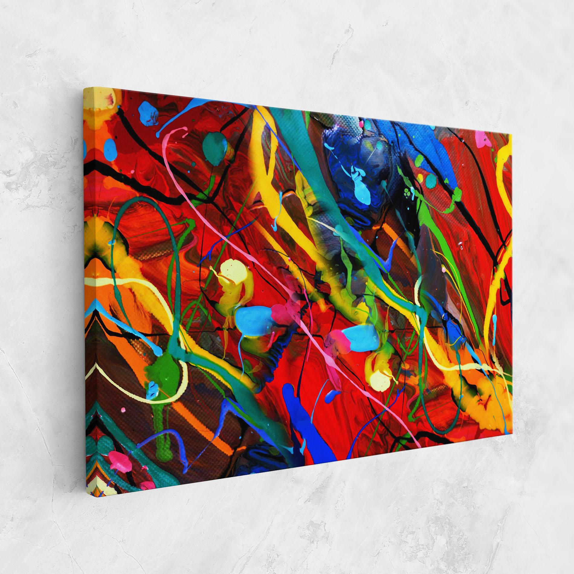 Obraz na Płótnie Hand Draw Red Painting mockup 1