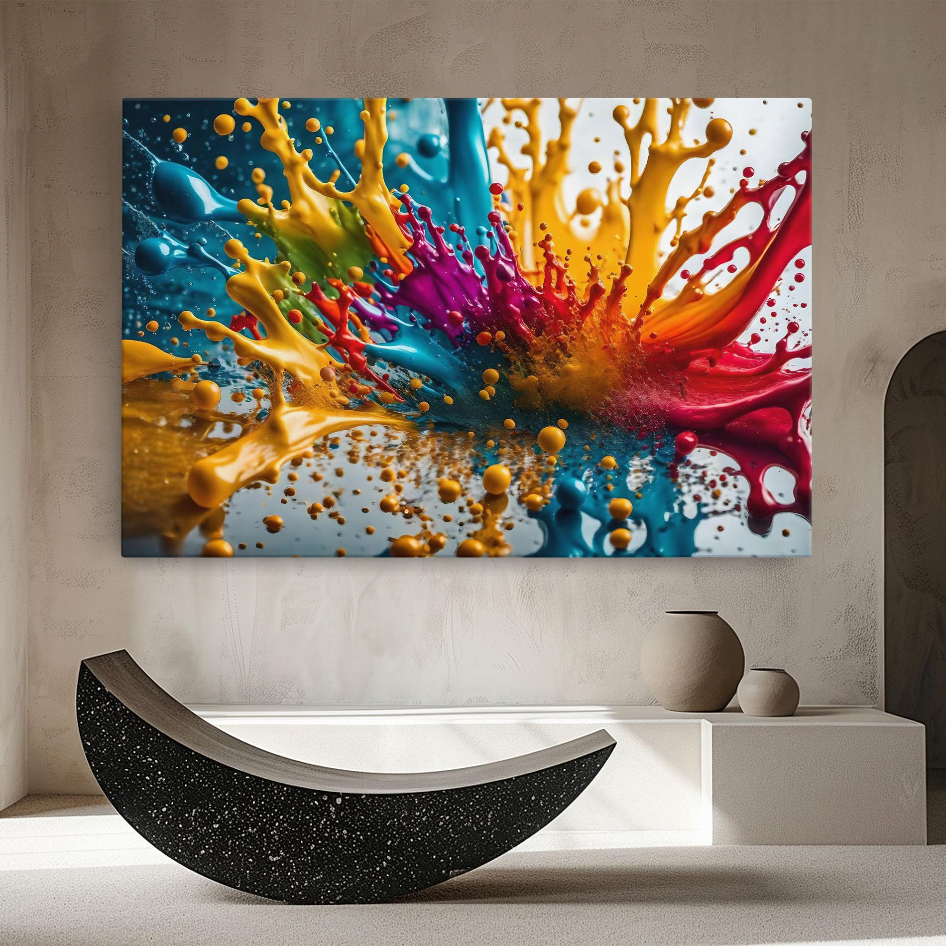 Obraz na Płótnie Colorful Water Splash mockup 8