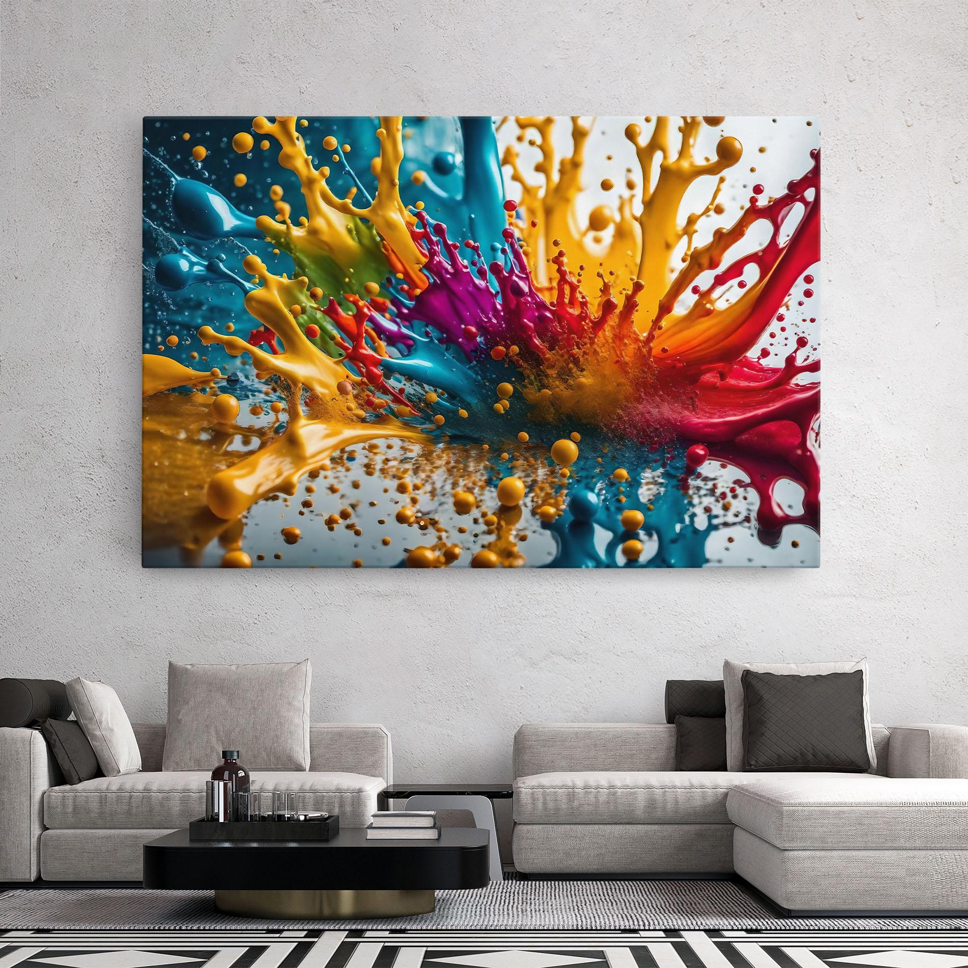 Obraz na Płótnie Colorful Water Splash mockup 2