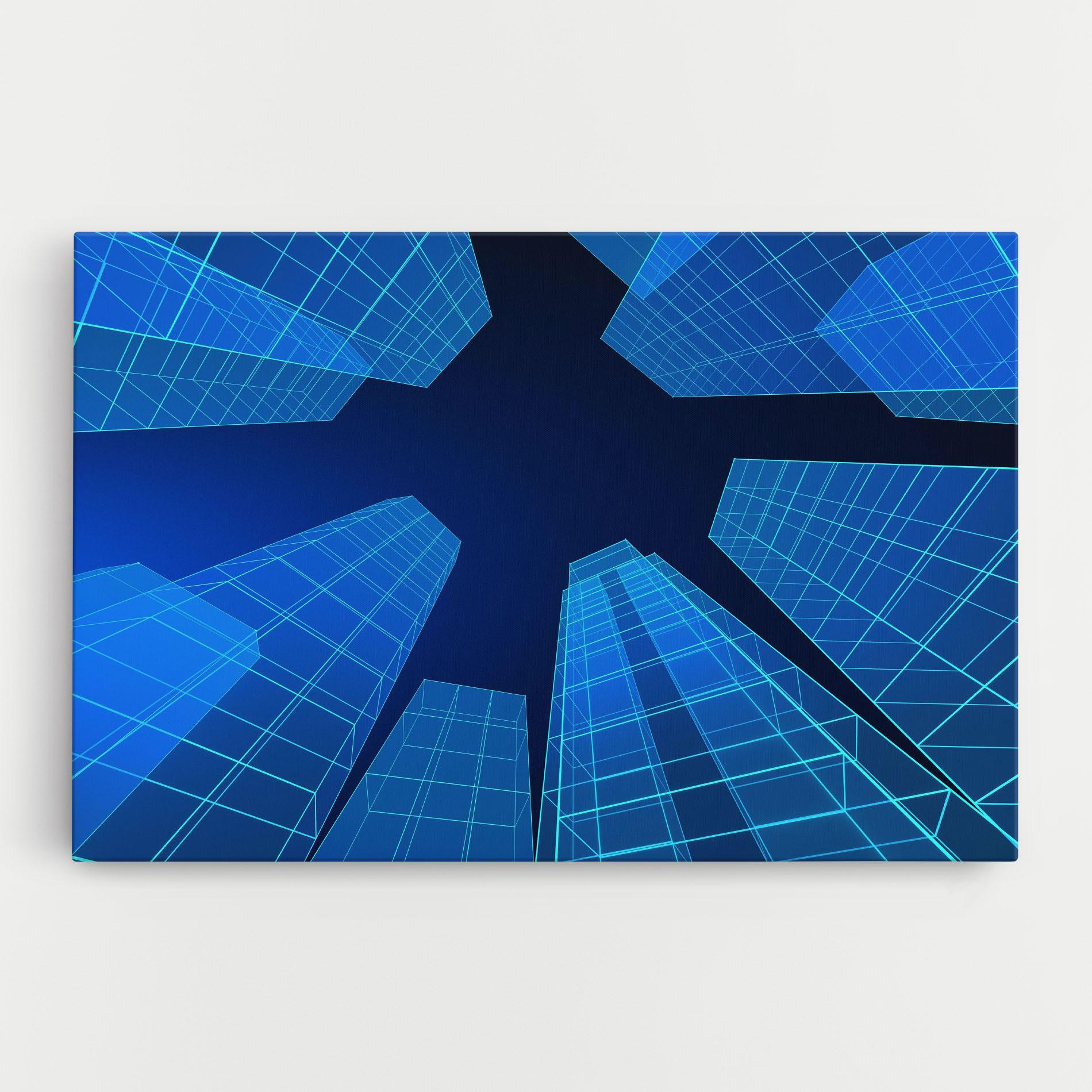 Obraz na Płótnie Blue Buildings mockup 0