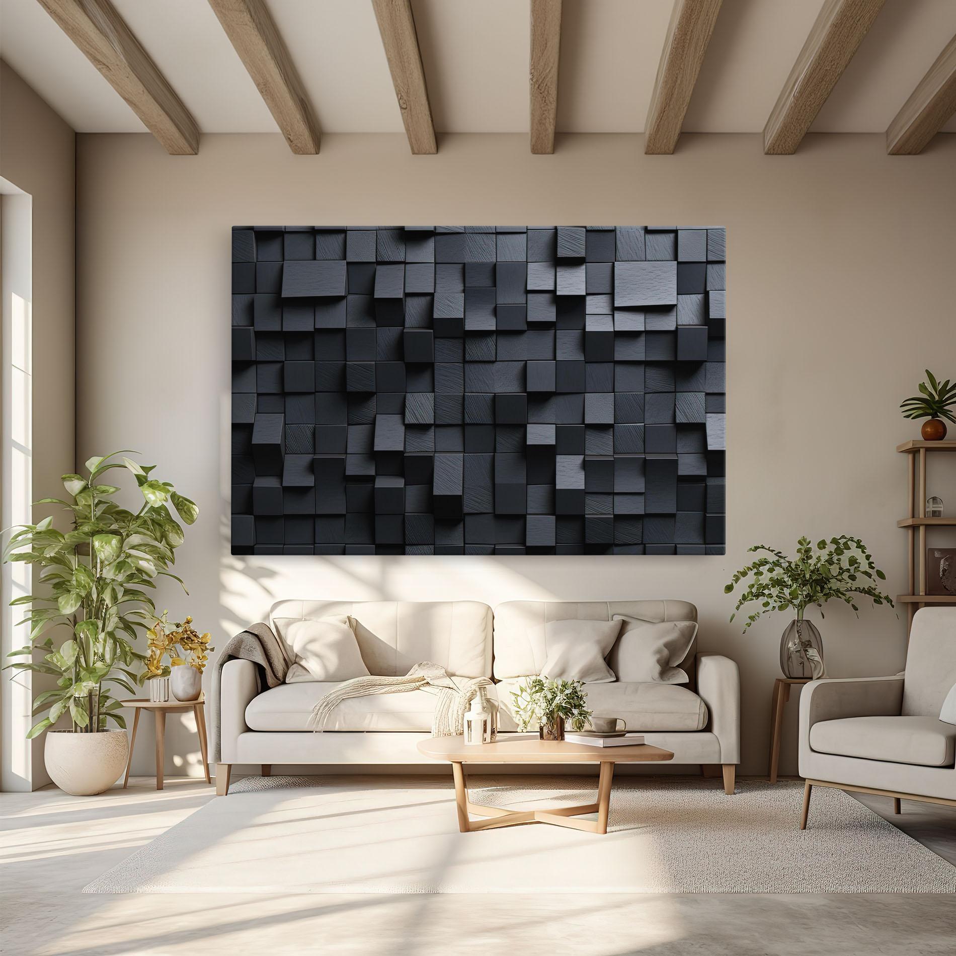 Obraz na Płótnie Black Square Pattern mockup 6