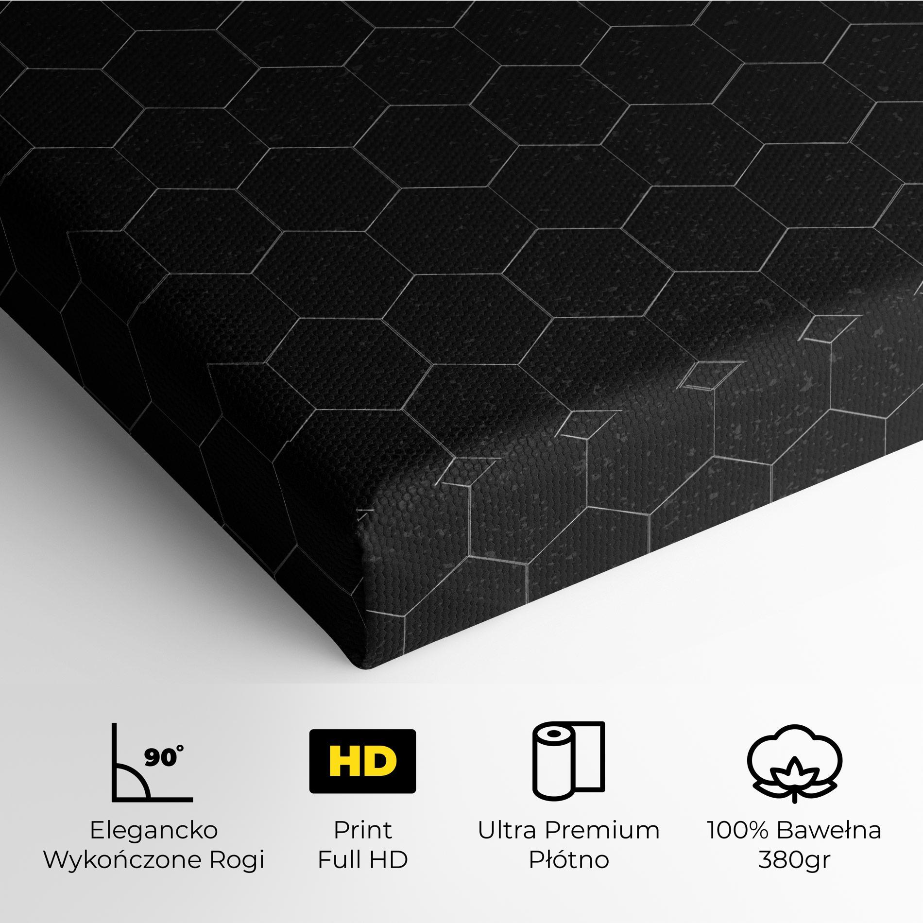Obraz na Płótnie Black Hexagon mockup 4