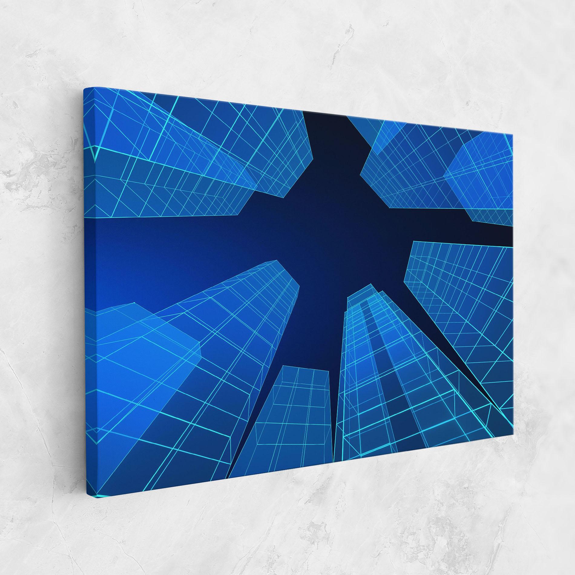 Obraz na Płótnie Blue Buildings mockup 1