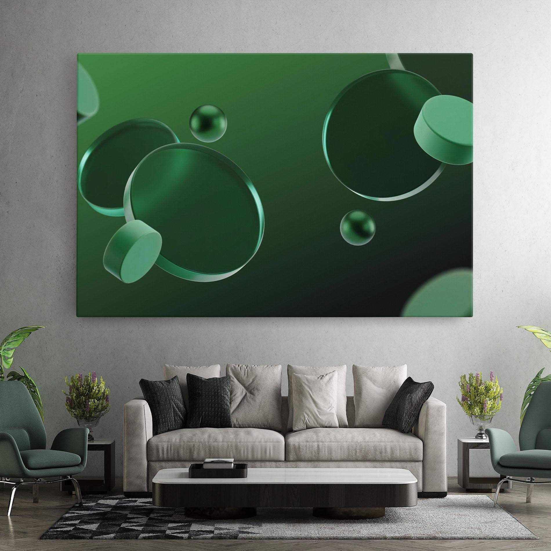 Obraz na Płótnie Green Circle Floating mockup 7