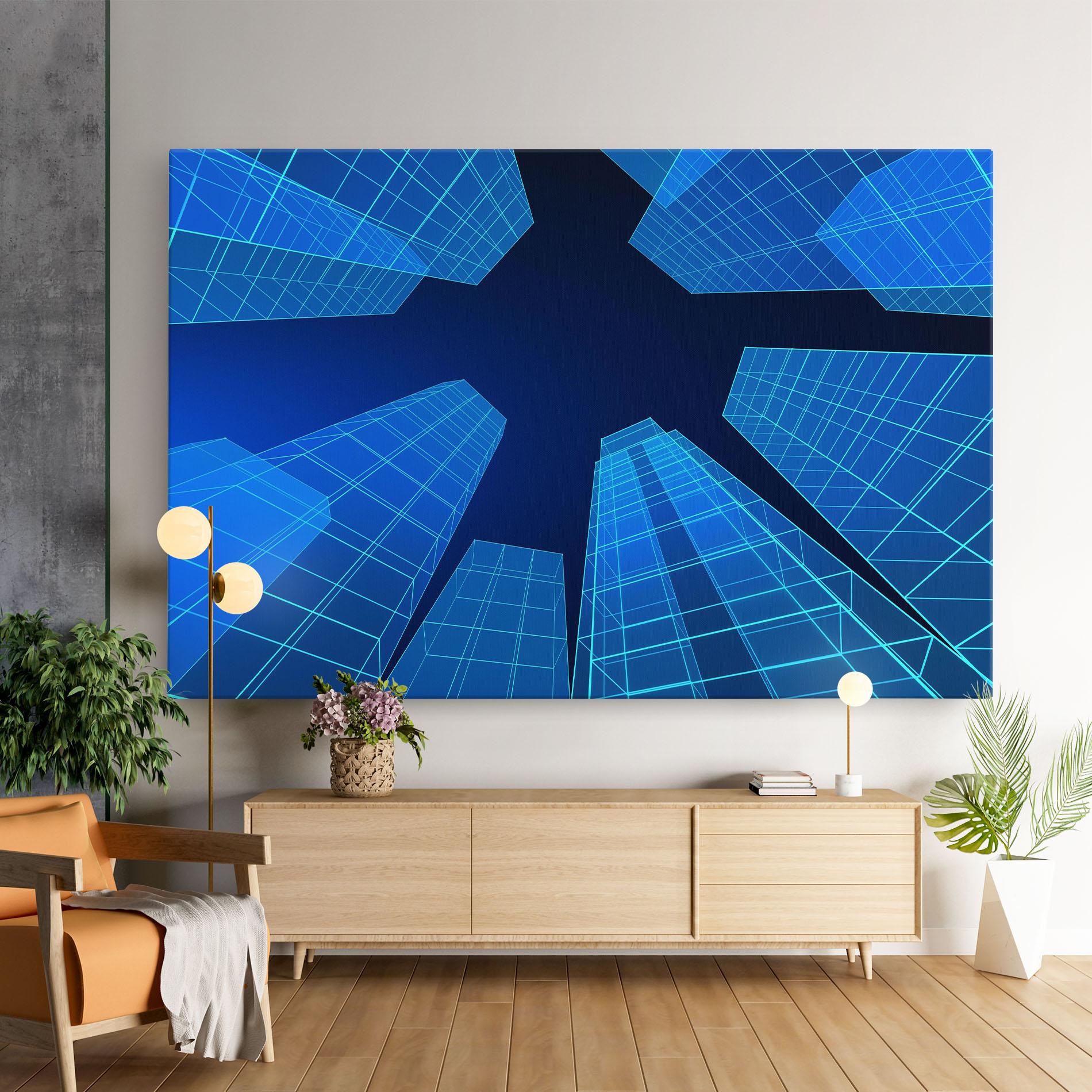 Obraz na Płótnie Blue Buildings mockup 9