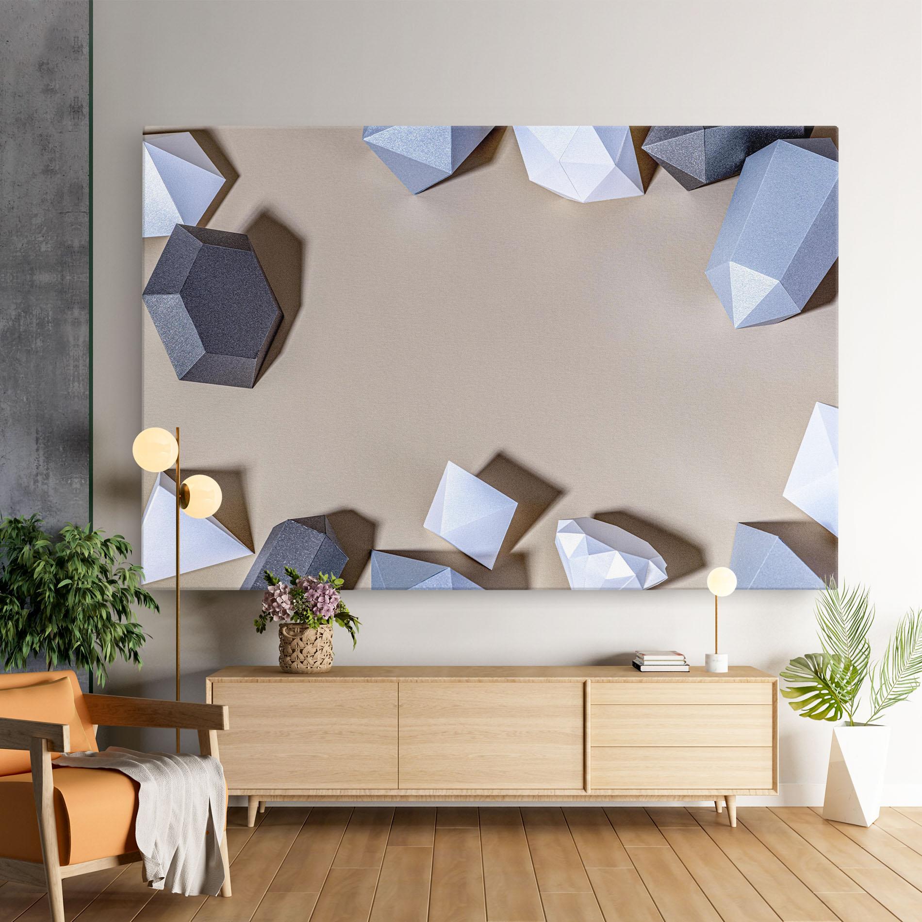 Obraz na Płótnie Geometric 3d Shapes mockup 9