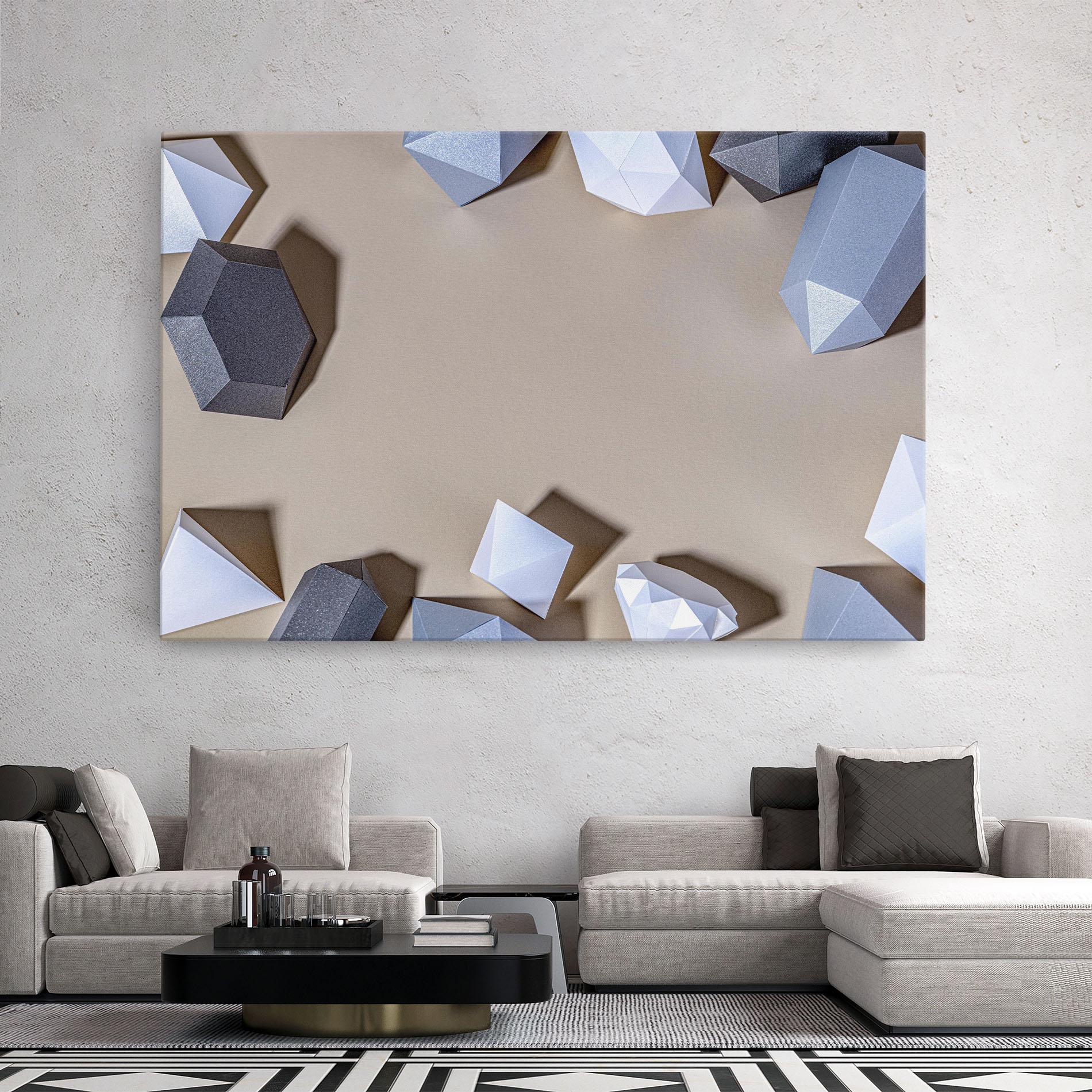 Obraz na Płótnie Geometric 3d Shapes mockup 2