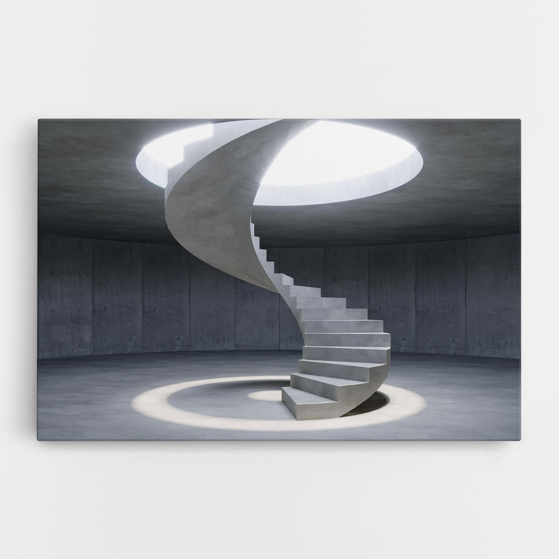 Obraz na Płótnie Spiral White Staircase mockup 0